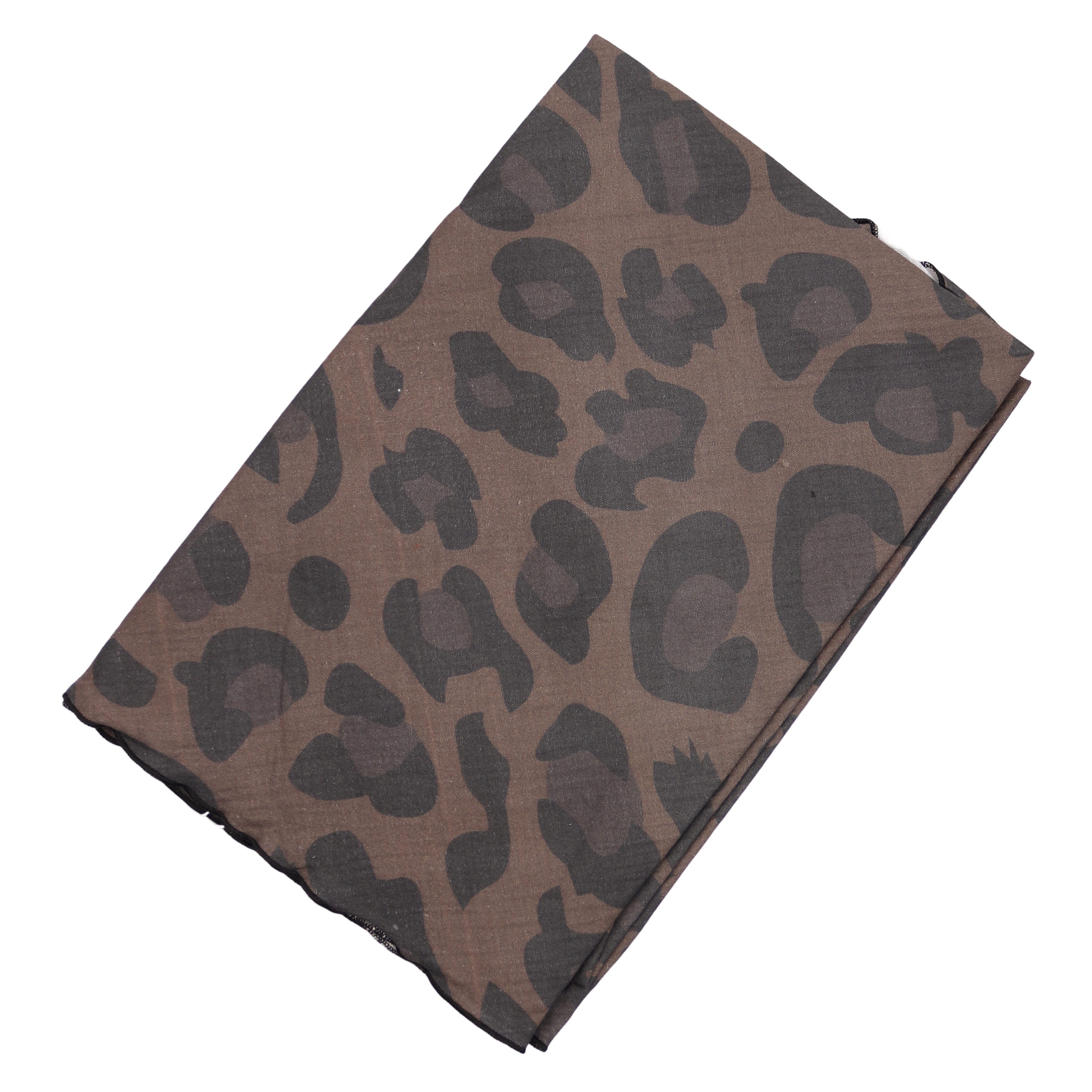 MIRROSI Dreieckstuch Aus Musellin Dreiecksschal ca.195x90 cm, Made in Italy Leopard, (Leicht, ideal für das ganze Jahr; 100% Baumwolle), in tollen Farben (Leo XXL Muster)