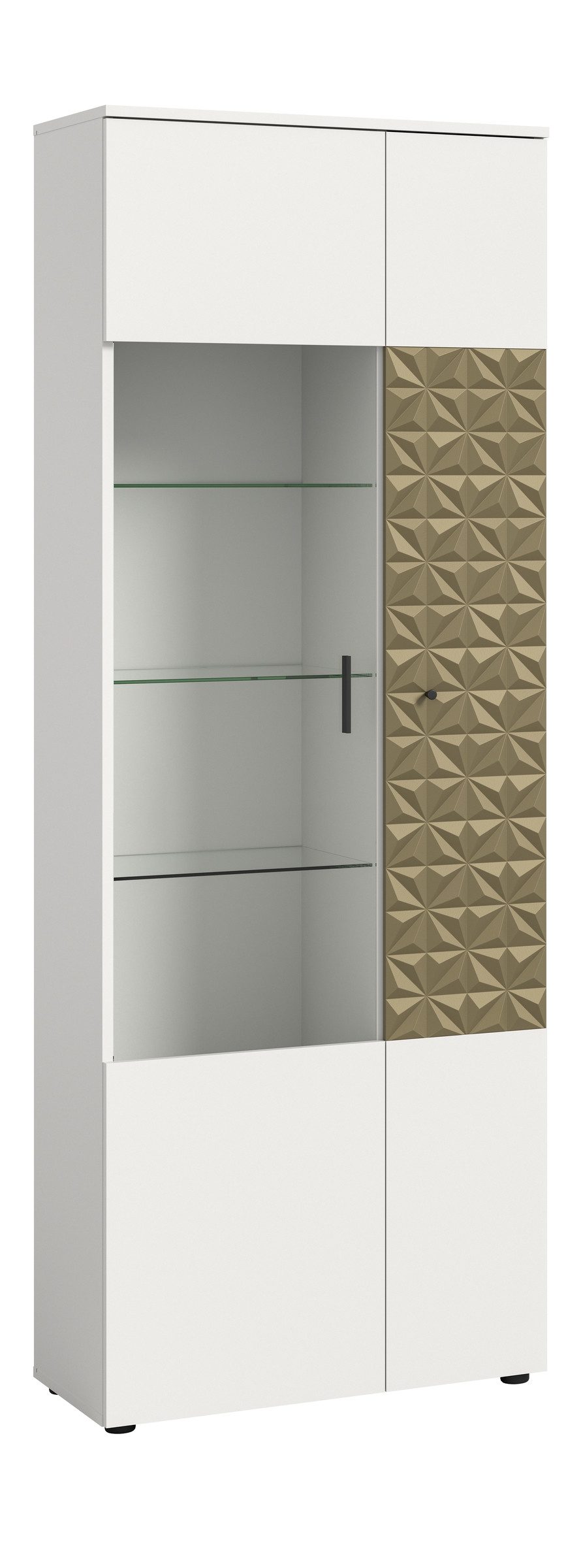 xonox.home Vitrine in Weiß - 70x195x37cm (BxHxT)