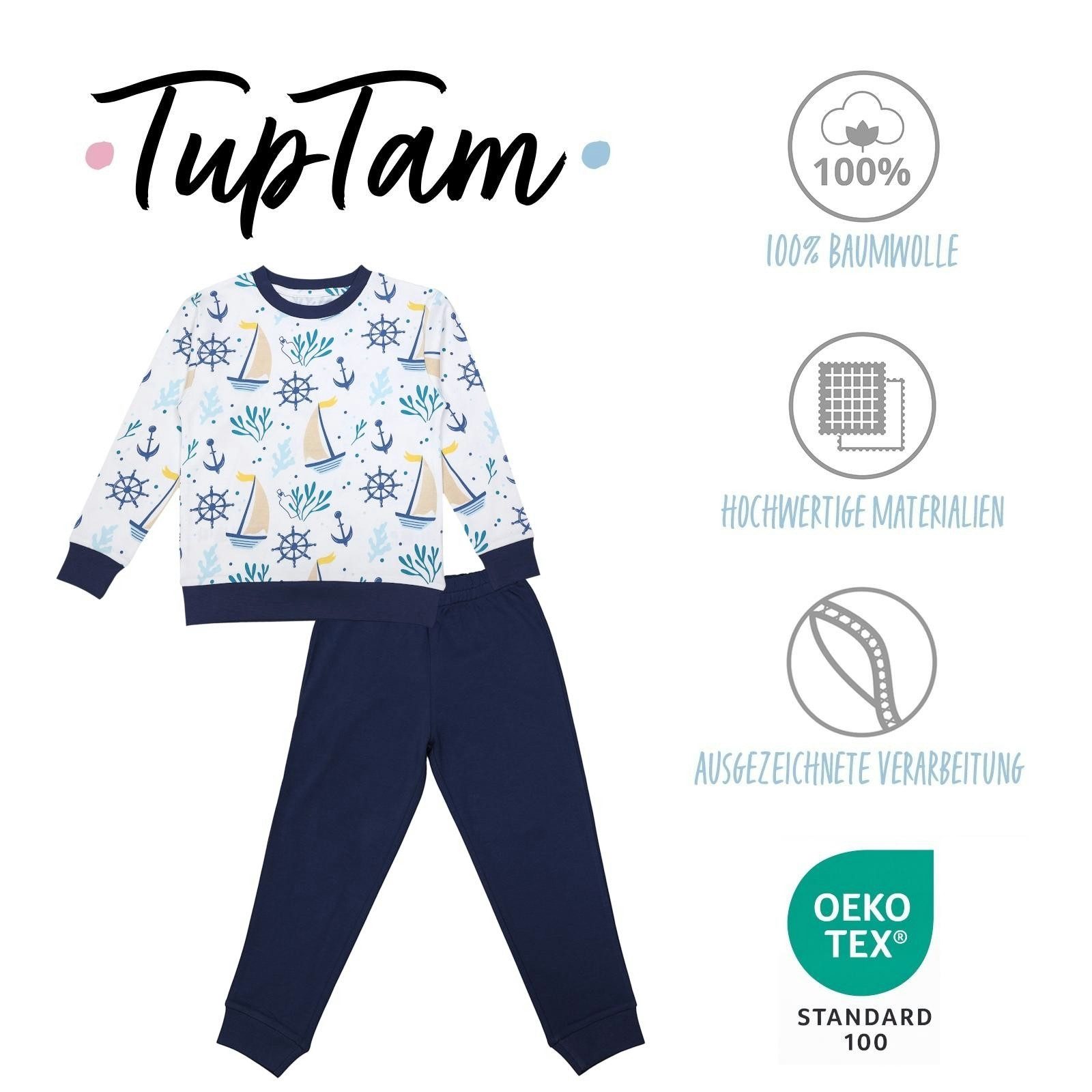TupTam Schlafanzug Kinder Jungen Pyjama Schlafanzug Set Langarm Nachtwäsche 2-teilig – Bild 2 von 5