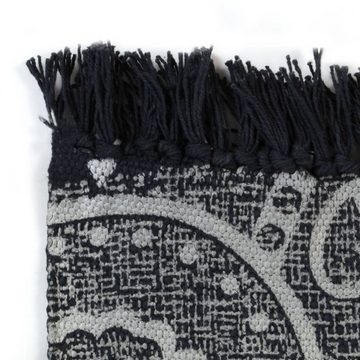 Teppich Kelim-Teppich Baumwolle 120x180 cm mit Muster Grau, vidaXL, Rechteckig
