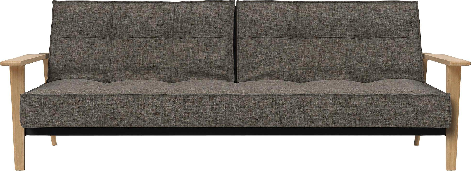 INNOVATION LIVING ™ Schlafsofa Splitback Frej, Dauerschlafsofa, bequem mit Federkernunterfederung, mit stabilen Armlehnen, in skandinavischem Design