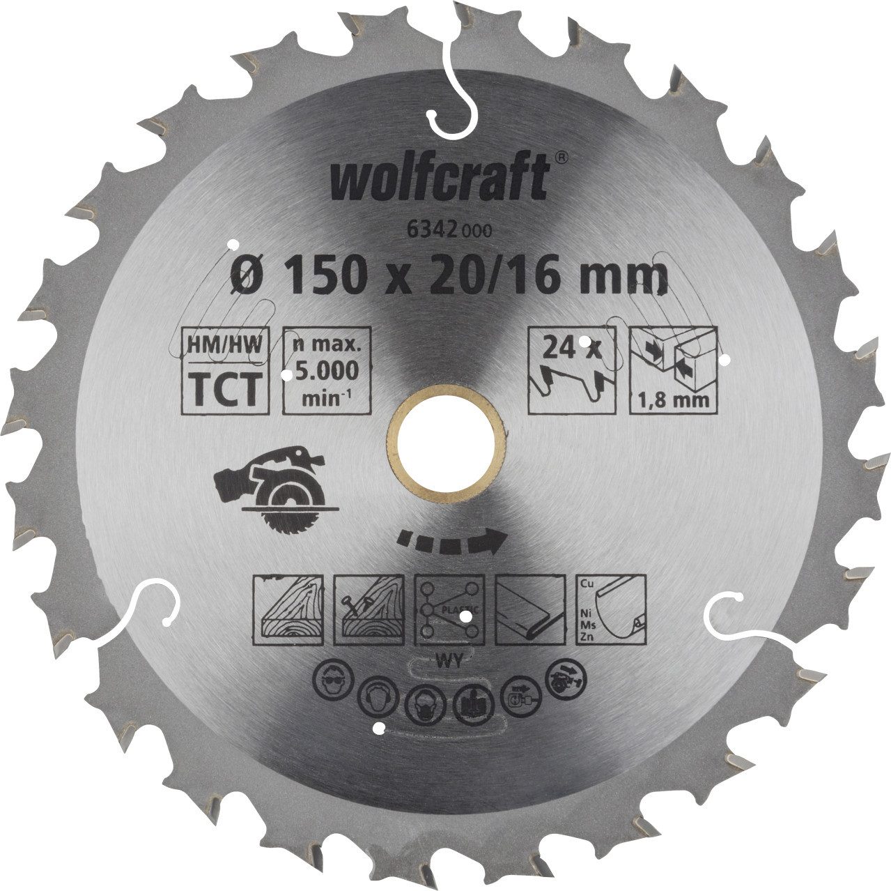 Wolfcraft Kreissägeblatt Wolfcraft Kreissägeblatt 150 x 10 mm Hartmetall
