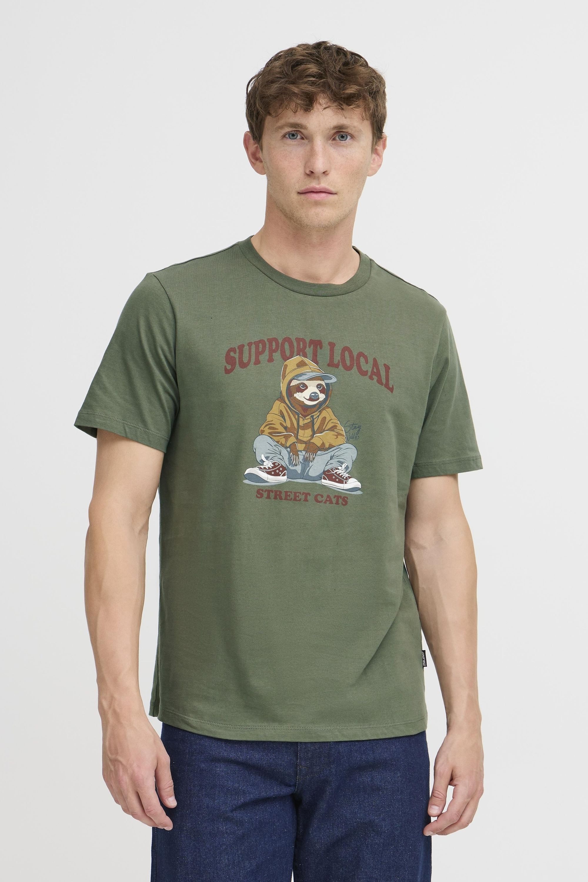 Blend Rundhalsshirt BHIRVING Basic T-Shirt mit Rundhalsausschnitt