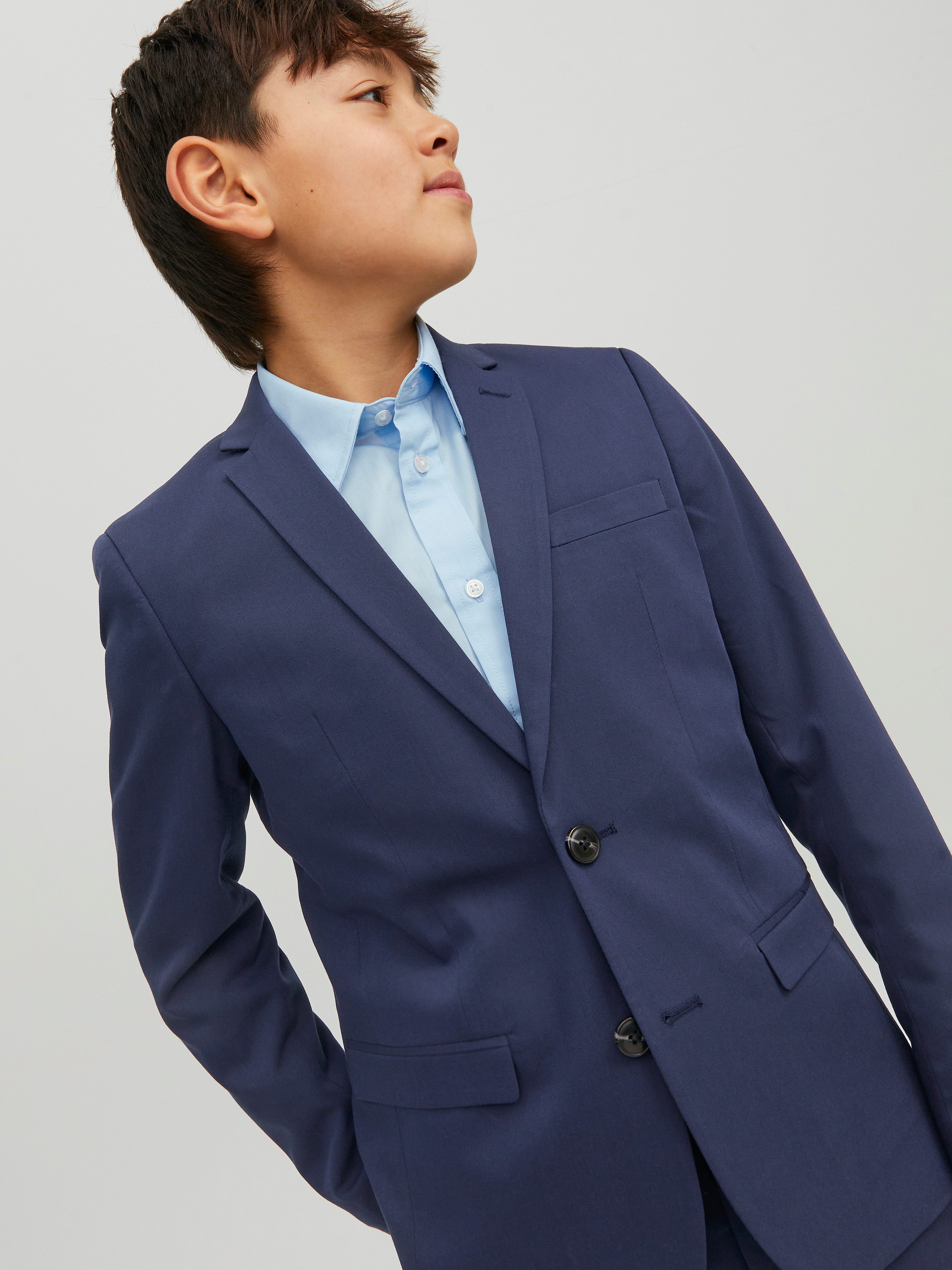 Jack & Jones Junior Sakko JPRSOLAR stylisch, elastisch, pflegeleicht unifarben, modisch, slim fit, Reverskragen