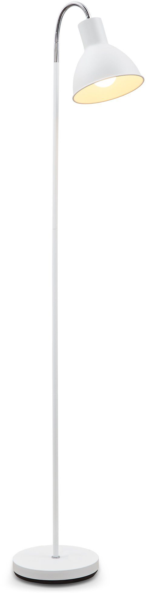 B.K.Licht LED Stehlampe, Warmweiß, Leuchtmittel, Design E27 Industrial ohne Metall schwenkbar Stand-Leuchte Stehleuchte weiß