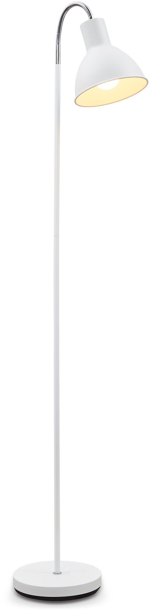 Image of B.K.Licht LED Stehlampe, Stehleuchte Industrial Design Stand-Leuchte schwenkbar Metall E27 weiß