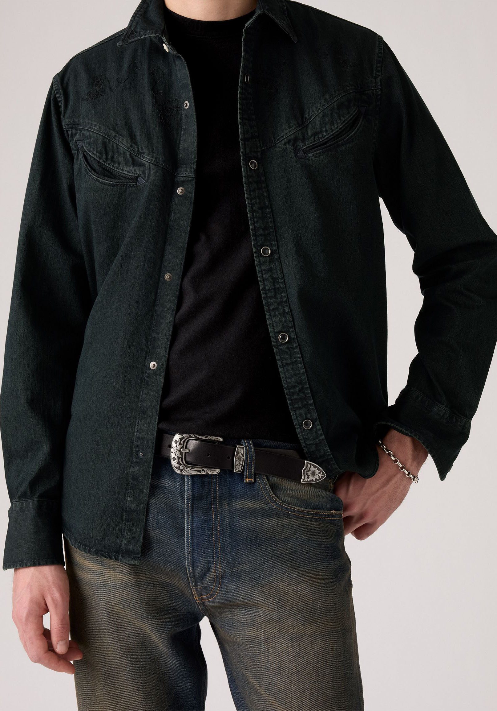 Levi's® Ledergürtel GO WEST BELT mit Blumenrelief günstig online kaufen