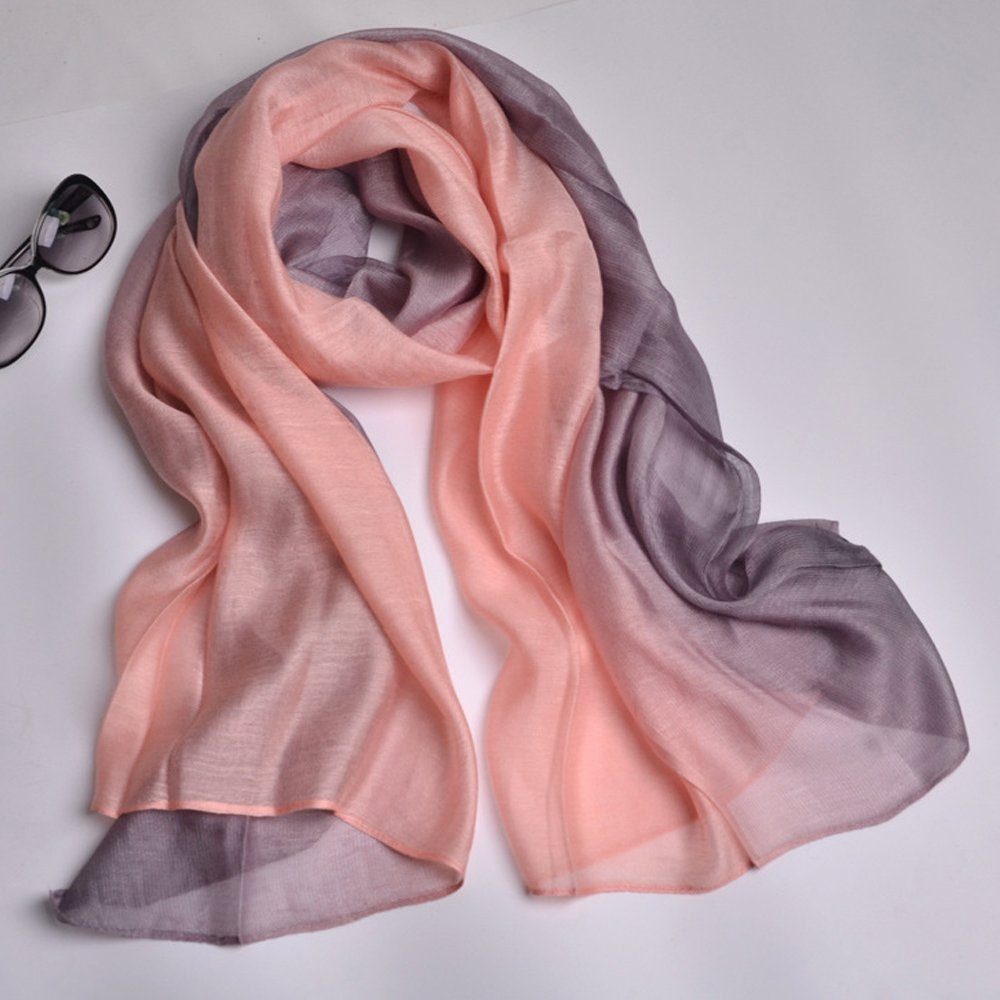 KINSI Modeschal Monochromer Farbverlauf Damenschal, Modeschal, Premium-Schal, Lang, leicht, Sonnenschutz, antiallergisch