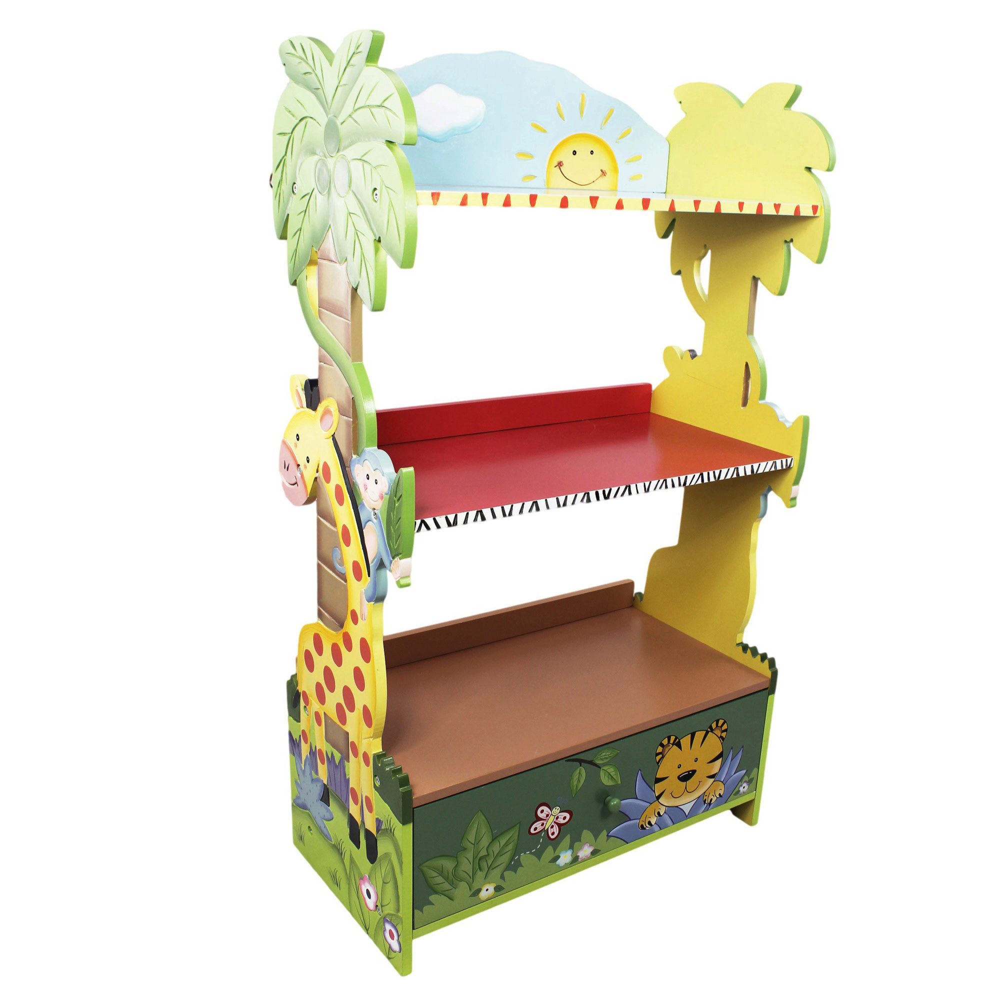 TEAMSON™ KIDS    Bücherregal Kinderbücherregal Sunny Safari handbemalt Multi