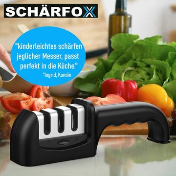 MAVURA Messerschärfer SCHÄRFOX PROFI Messer Schärfer 3 Stufen Diamant Messerschleifer, Knife Sharpener Klingen Schleifer