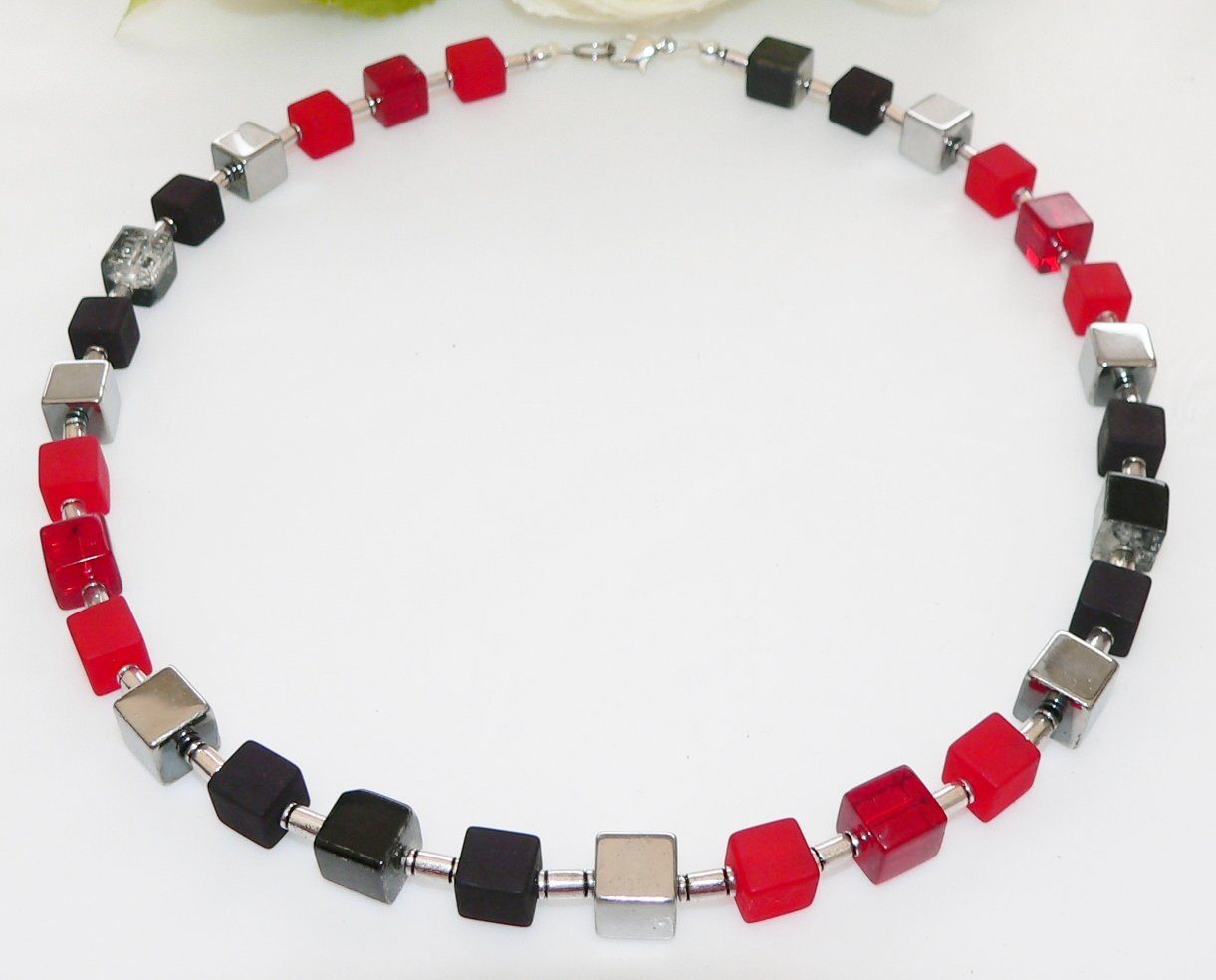 traumschmuck Kette ohne Anhänger 338a Halskette Würfelkette Cube Perlen Gla günstig online kaufen