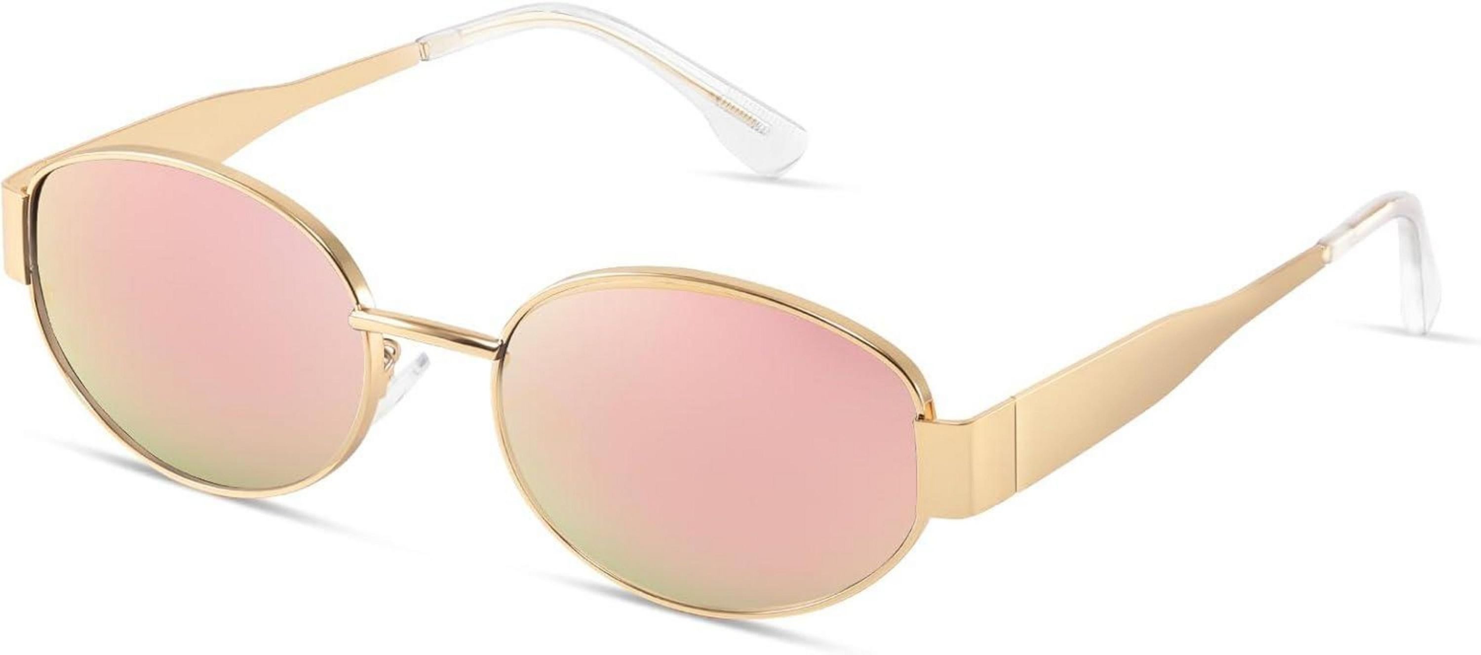 Retrosonnenbrille Sonnenbrille Damen Herren Polarisiert Gold Retro Oval Vintage UV400