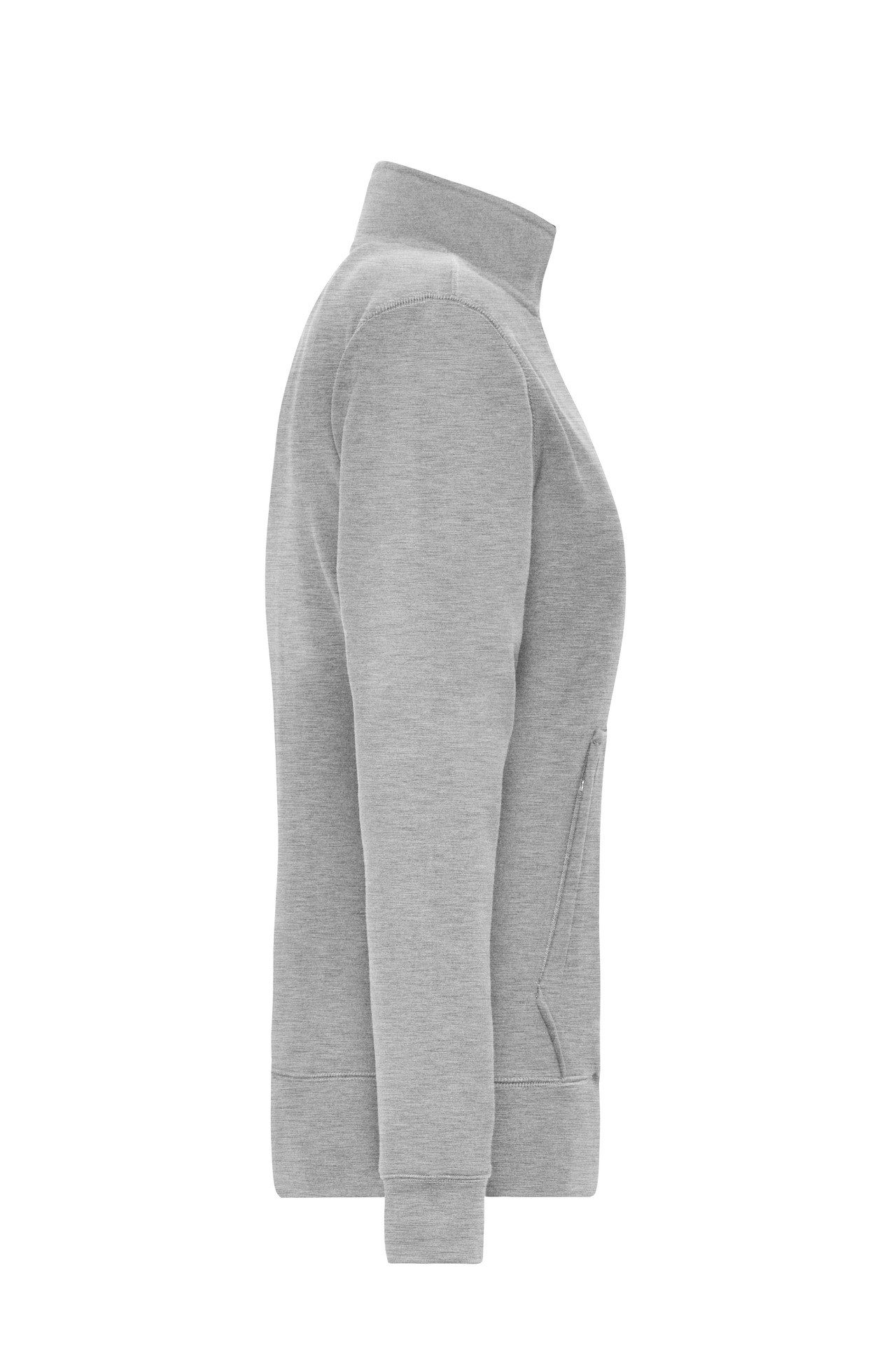 James & Nicholson Sweatjacke Leicht taillierte Damen Doppeljacke im Materialmix JN1809 Innen warmer Fleece, außen angenehmer Baumwoll-Jersey – Bild 4 von 4