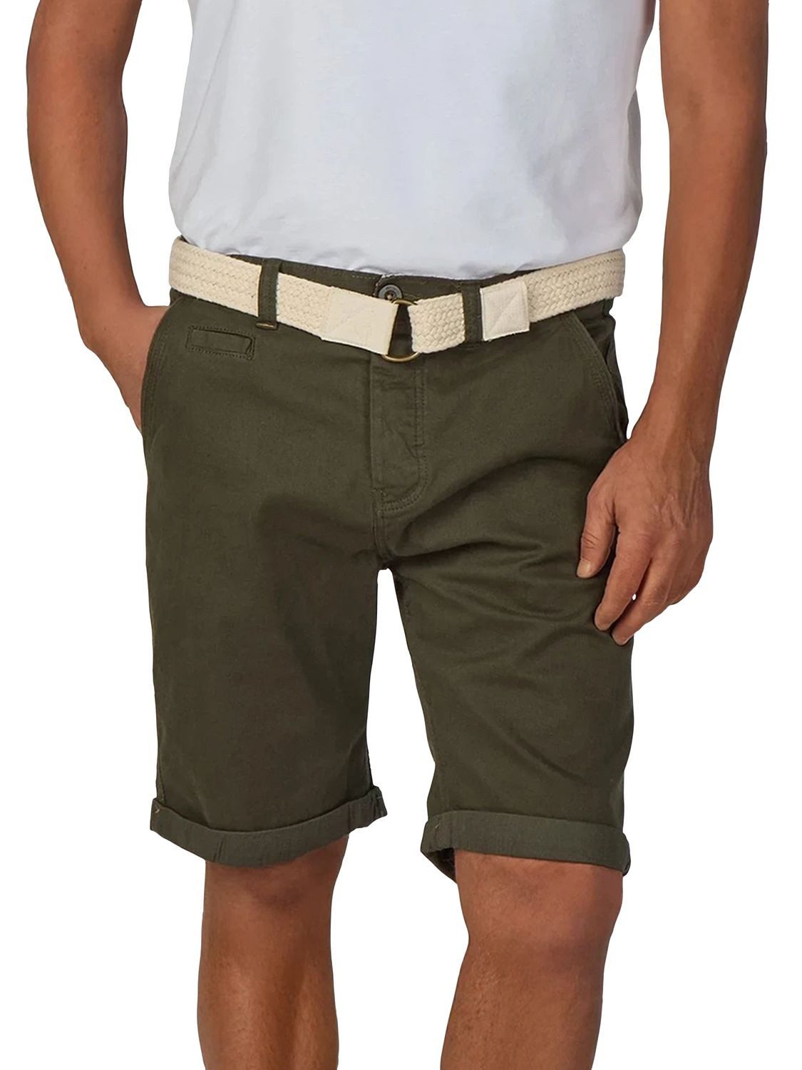 riverso Chinoshorts Herren Shorts RIVHenry Regular Fit Bermudashorts mit Gürtel