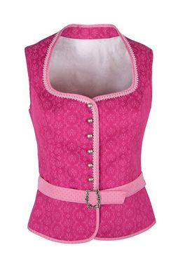 Ramona Lippert Trachtenbluse Mieder Nicole pink mit Gürtel Knöpfe Rückenlänge 51 cm
