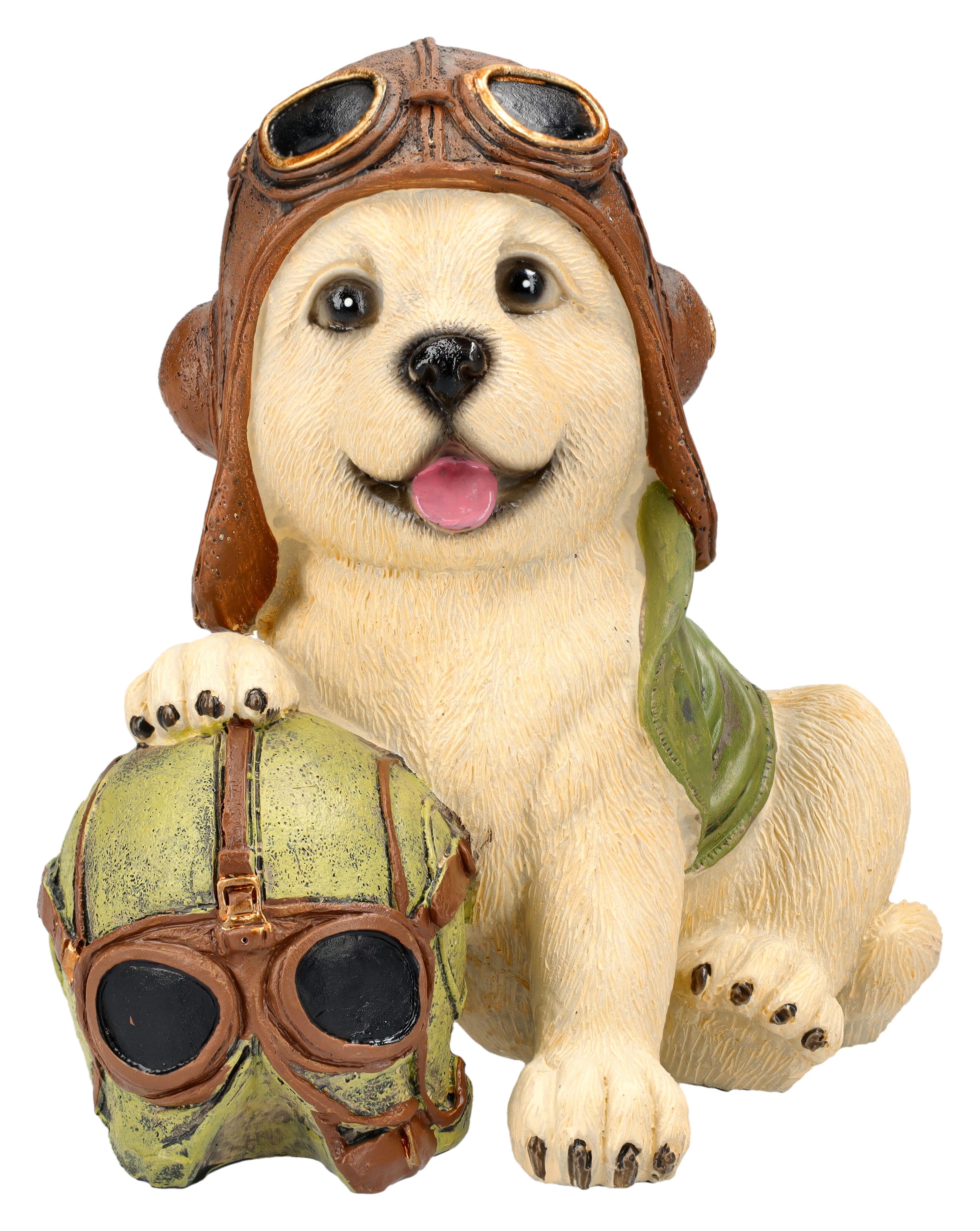 Figuren Shop GmbH Tierfigur Hunde Figur – Labrador Pilot Ace Statue Dekofigur Sammlerfigur 14 cm