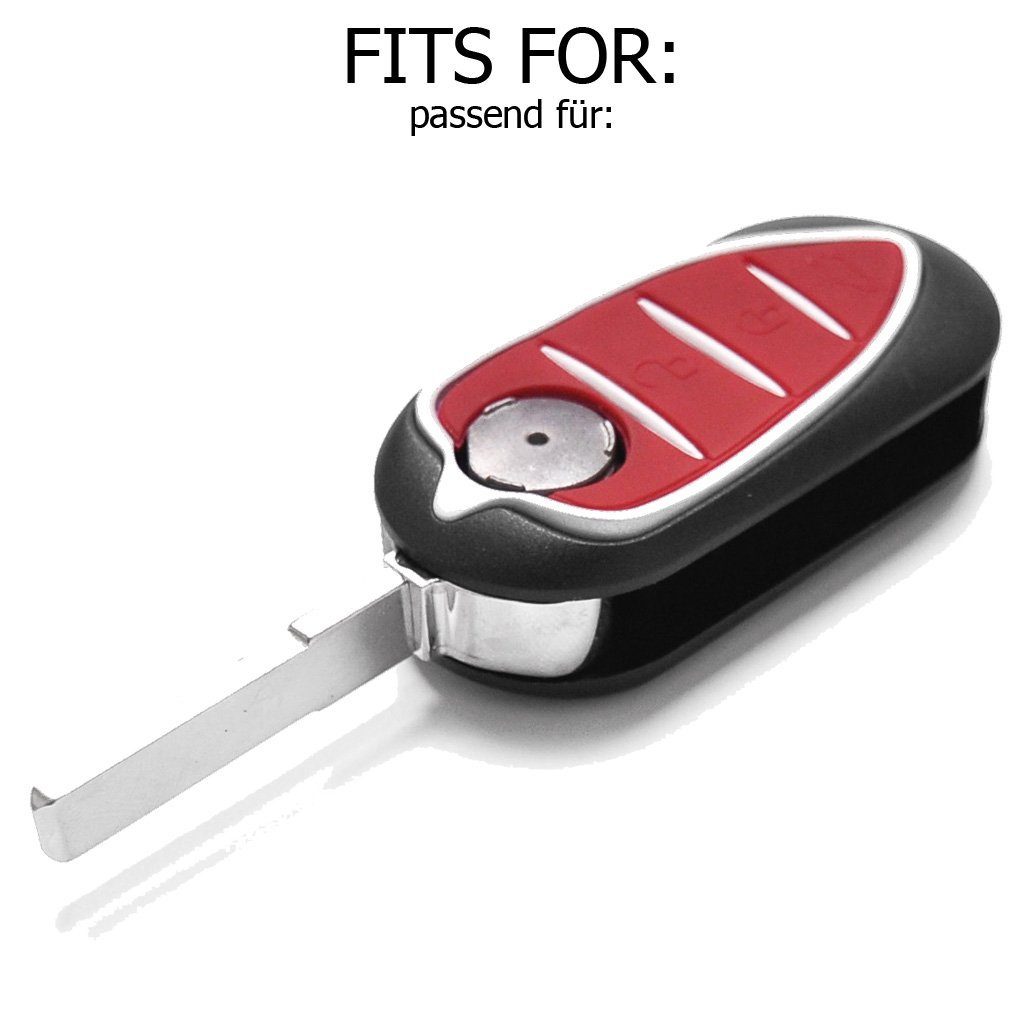 Schlüsselband, Giulietta mt-key für 2008 Schlüsseltasche Schwarz Schutzhülle 3 Autoschlüssel ab Klappschlüssel passendem Mito Tasten ALFA Silikon 4C 940 Romeo mit