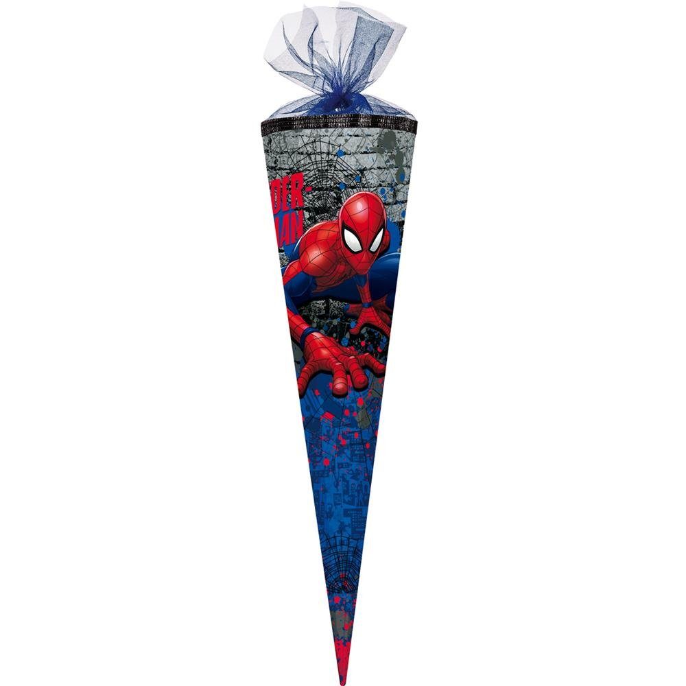 Tüllverschluss Schultüte Spider-Man blauem Nestler 85 2018, mit cm, eckig,