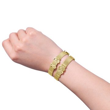 Heideman Armband Milanaise gold (Armband, inkl. Geschenkverpackung), mit Charms "Herzchen" und "Unendlichkeitszeichen"