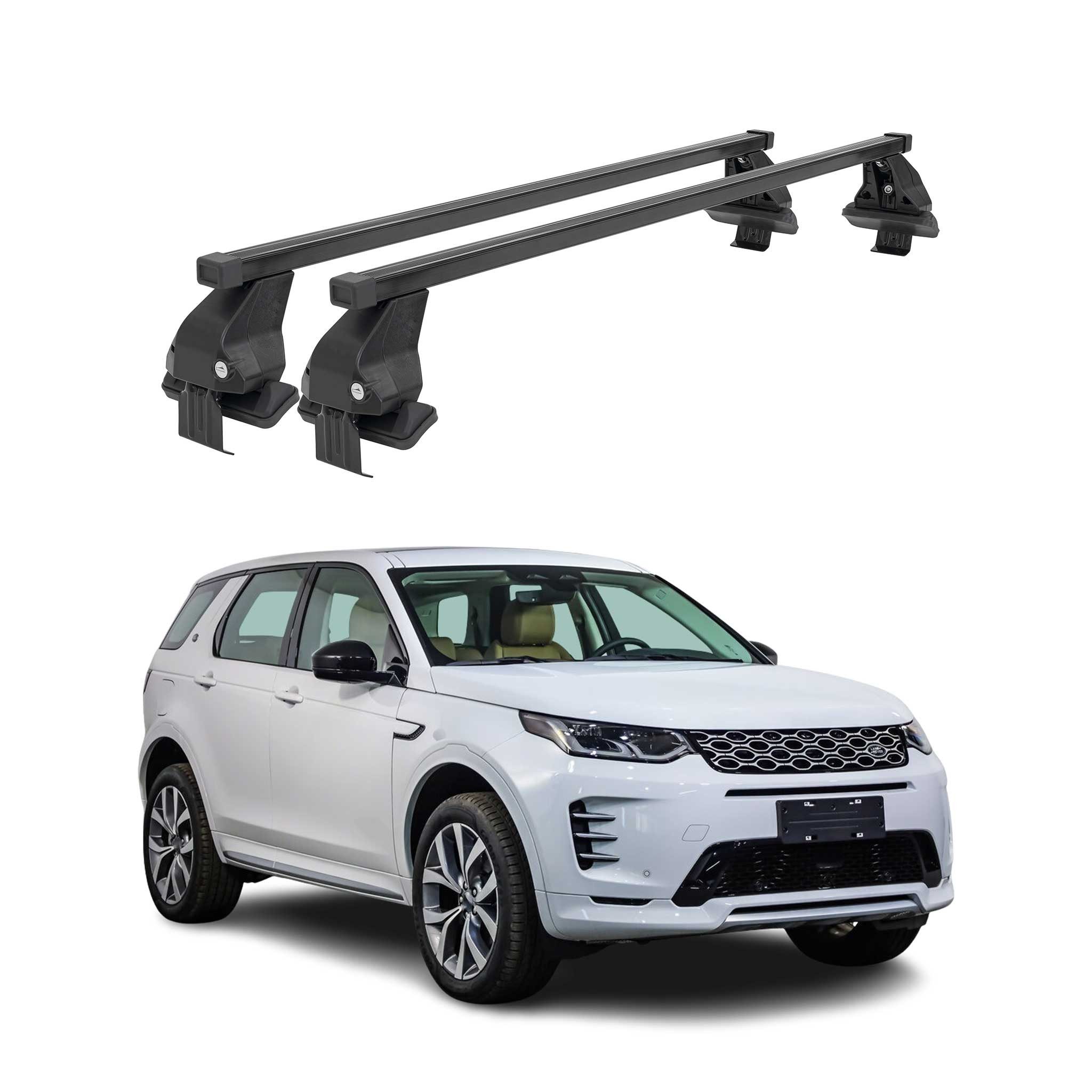 OMAC Dachträger Menabo Stahl Gepäckträger für Land Rover Freelander 2 2006-15 Schwarz (2-St), Wasserbeständig,Abnehmbar,Multifunktional,Leichtgewichtig