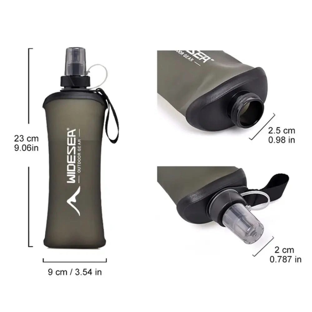 Sport-Knight® Trinkflasche Faltbare Trinkflasche 500 ml, BPA-frei – aus TPU für Wandern, Festival