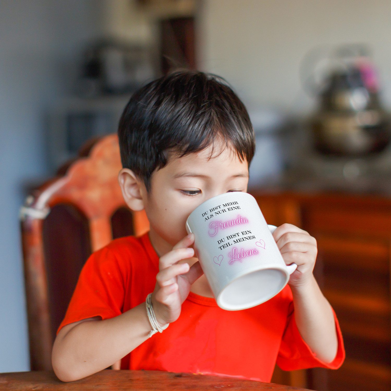 speecheese Tasse Herzen der Freundschaft Kaffeebecher mit Spruch Mehr als Freundin