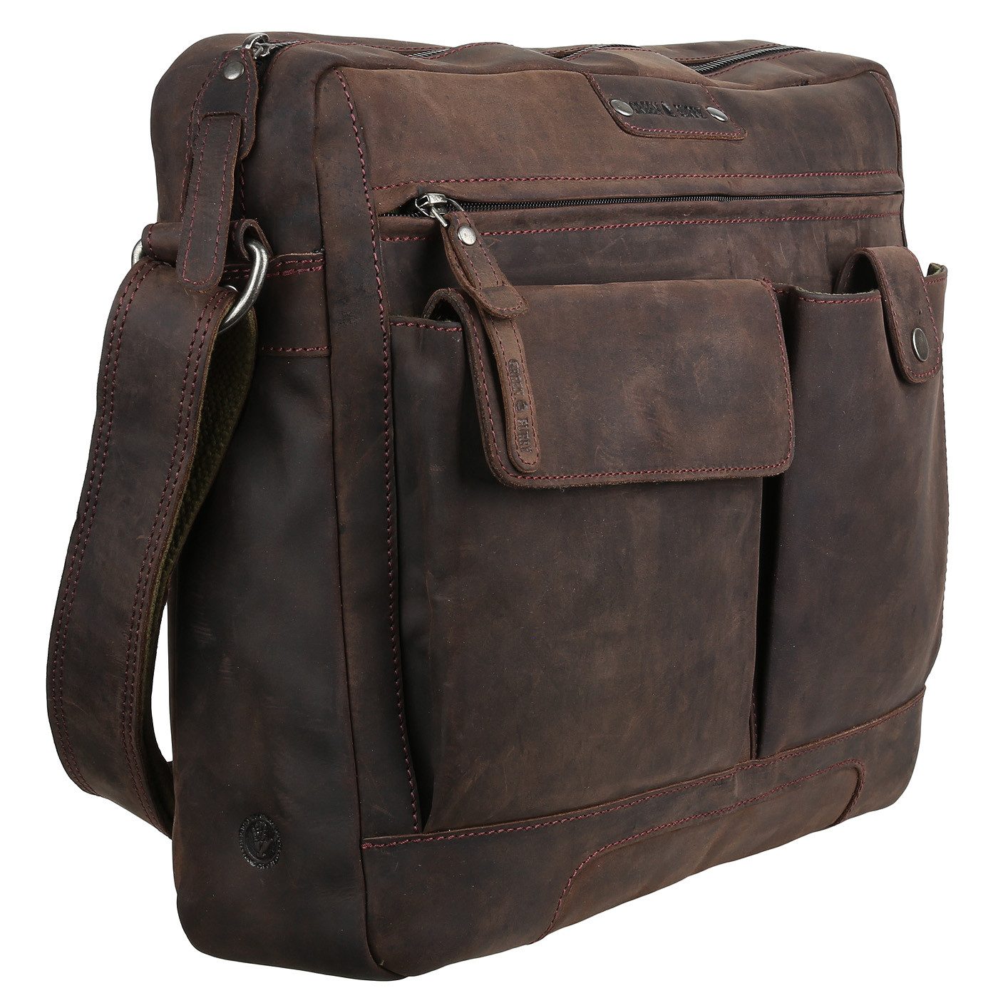 Greenburry Messenger Bag Vintage Revival Leder Laptop Messenger Schultertas günstig online kaufen