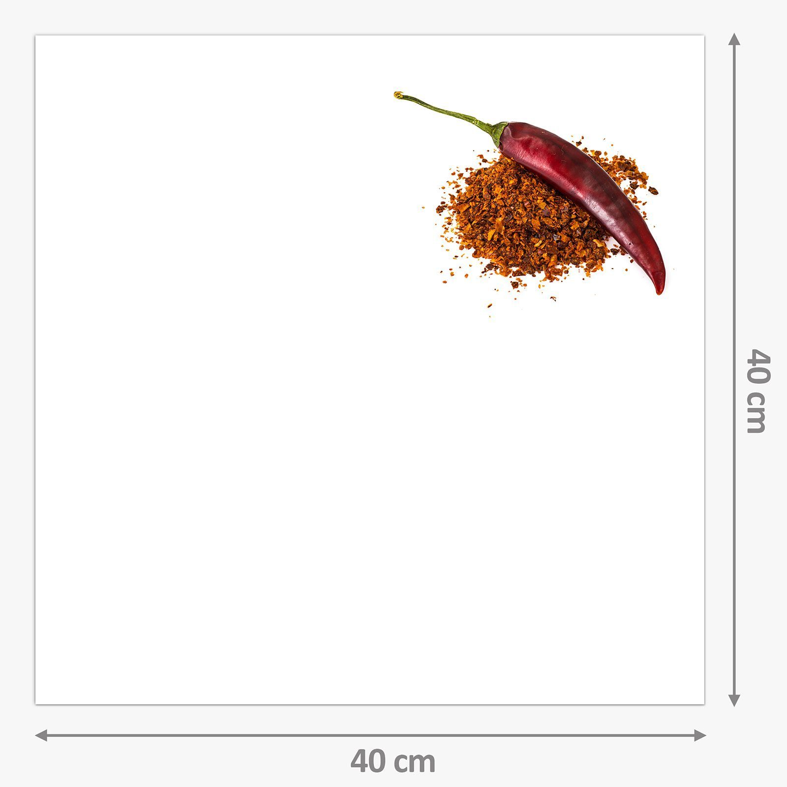 Primedeco Pulver Motiv mit Spritzschutz Küchenrückwand Glas Küchenrückwand Chilischote auf