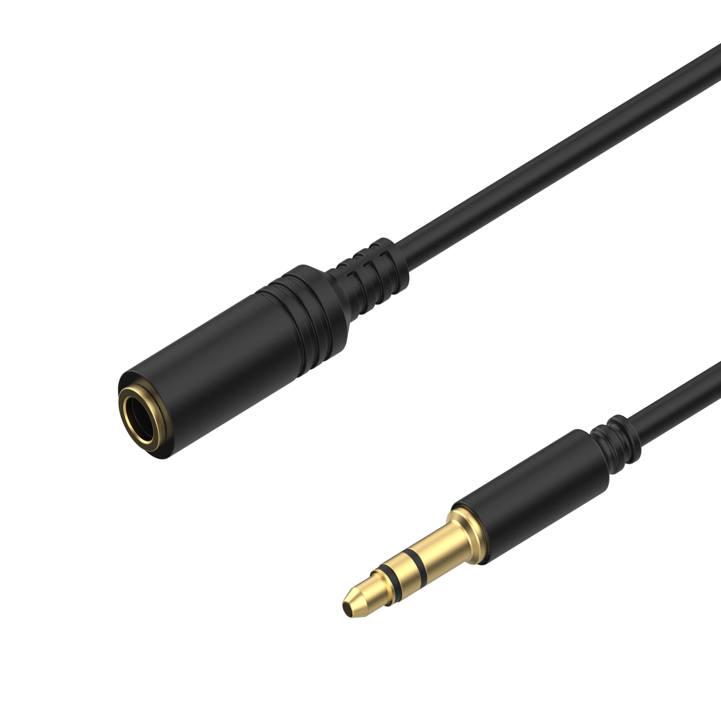 Flexline® mini 3,5mm Klinken Verlängerung, schwarz 1,5m Audio-Kabel, (150,00 cm)