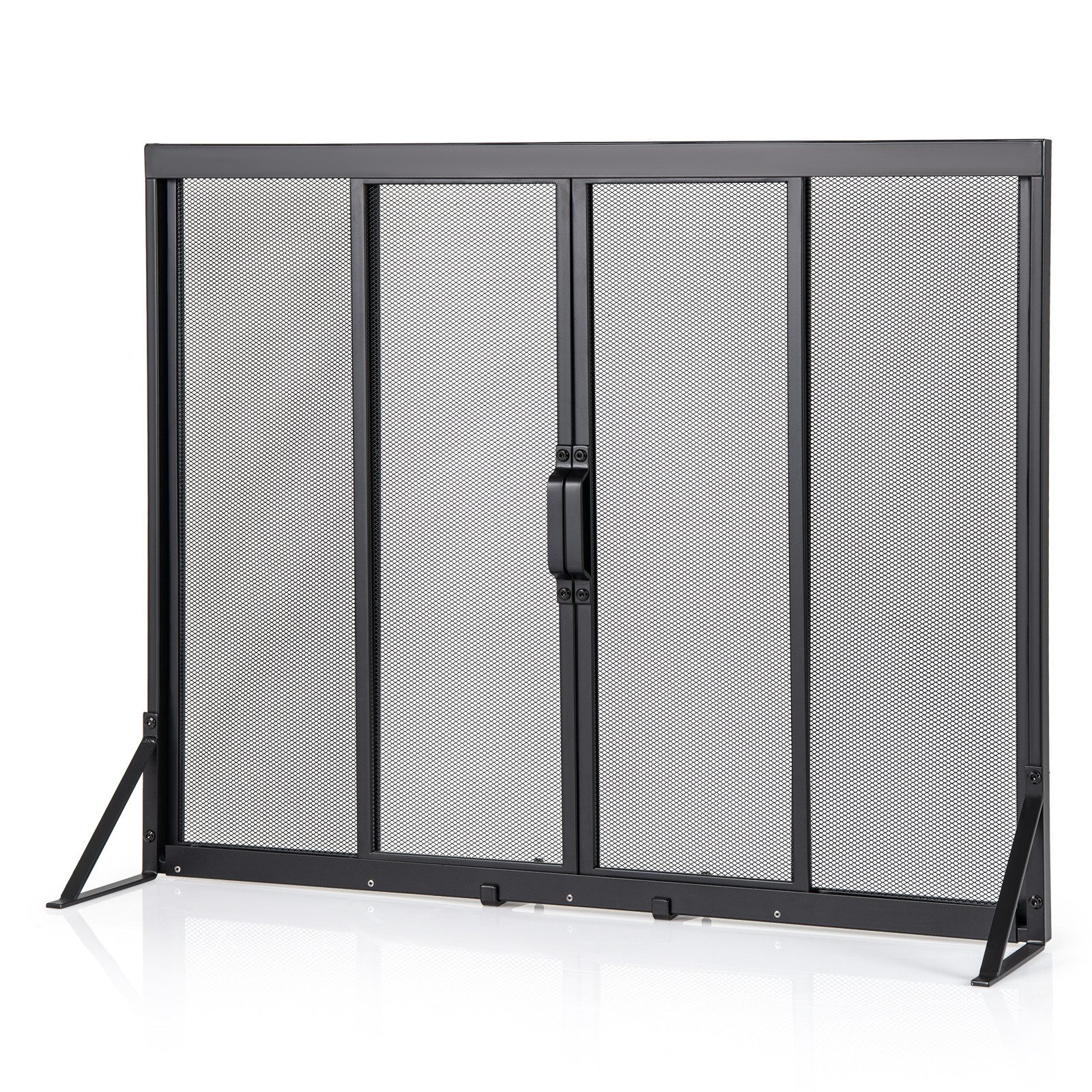 COSTWAY Kamingitter, Funkenschutzgitter mit Schiebetüren 89x72cm günstig online kaufen