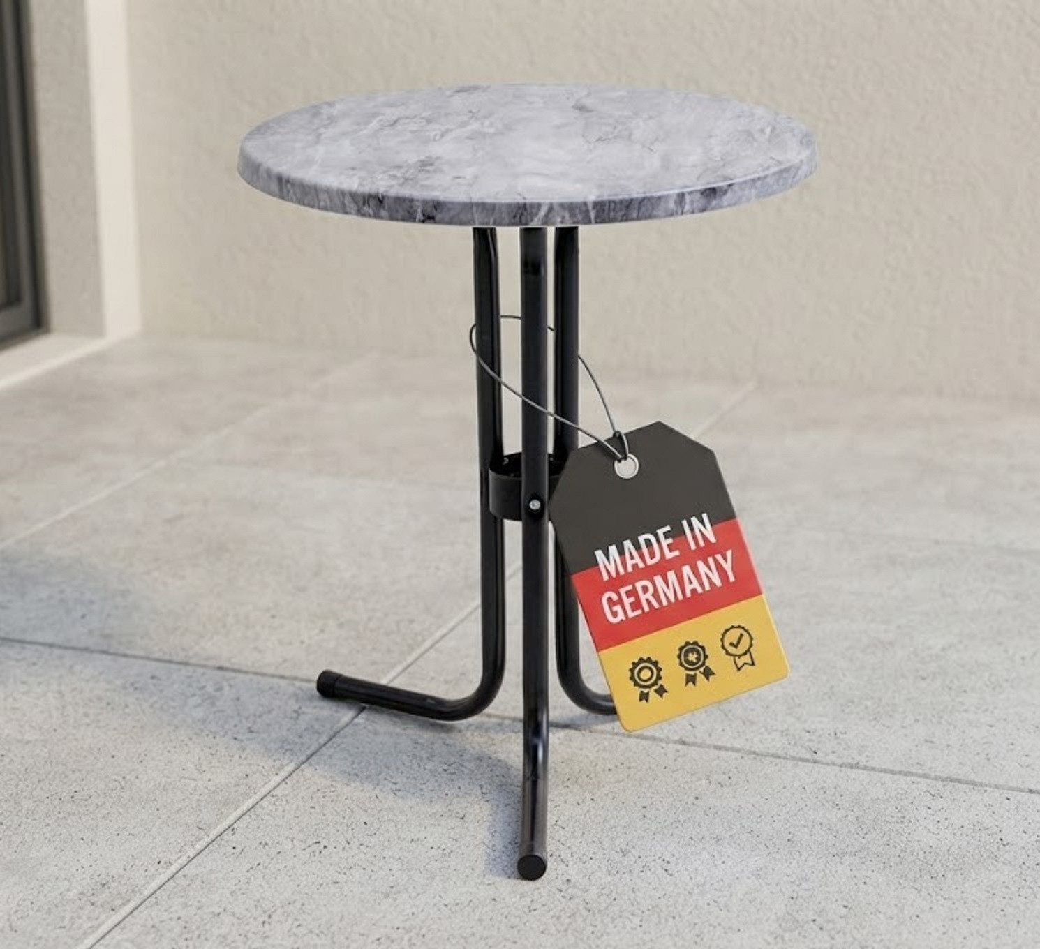 Gardissimo Gartentisch 60 cm rund Bistrotisch breit Made in Germany (Spar-Set, 1-St., 1 Tisch), kratzfest / wetterfest / pflegeleicht