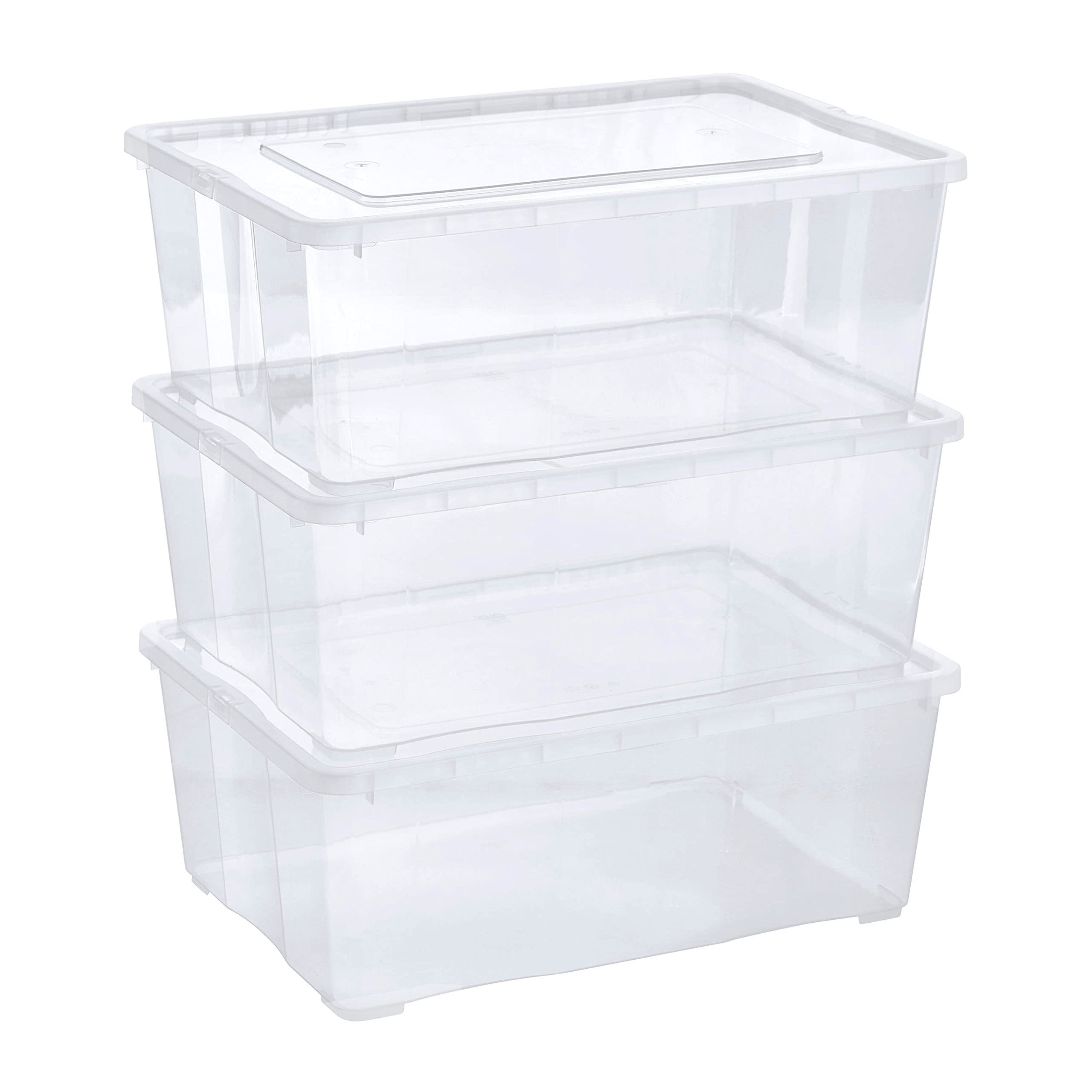 Grizzly Aufbewahrungsbox Klarsichtboxen mit Deckel, 3x günstig online kaufen