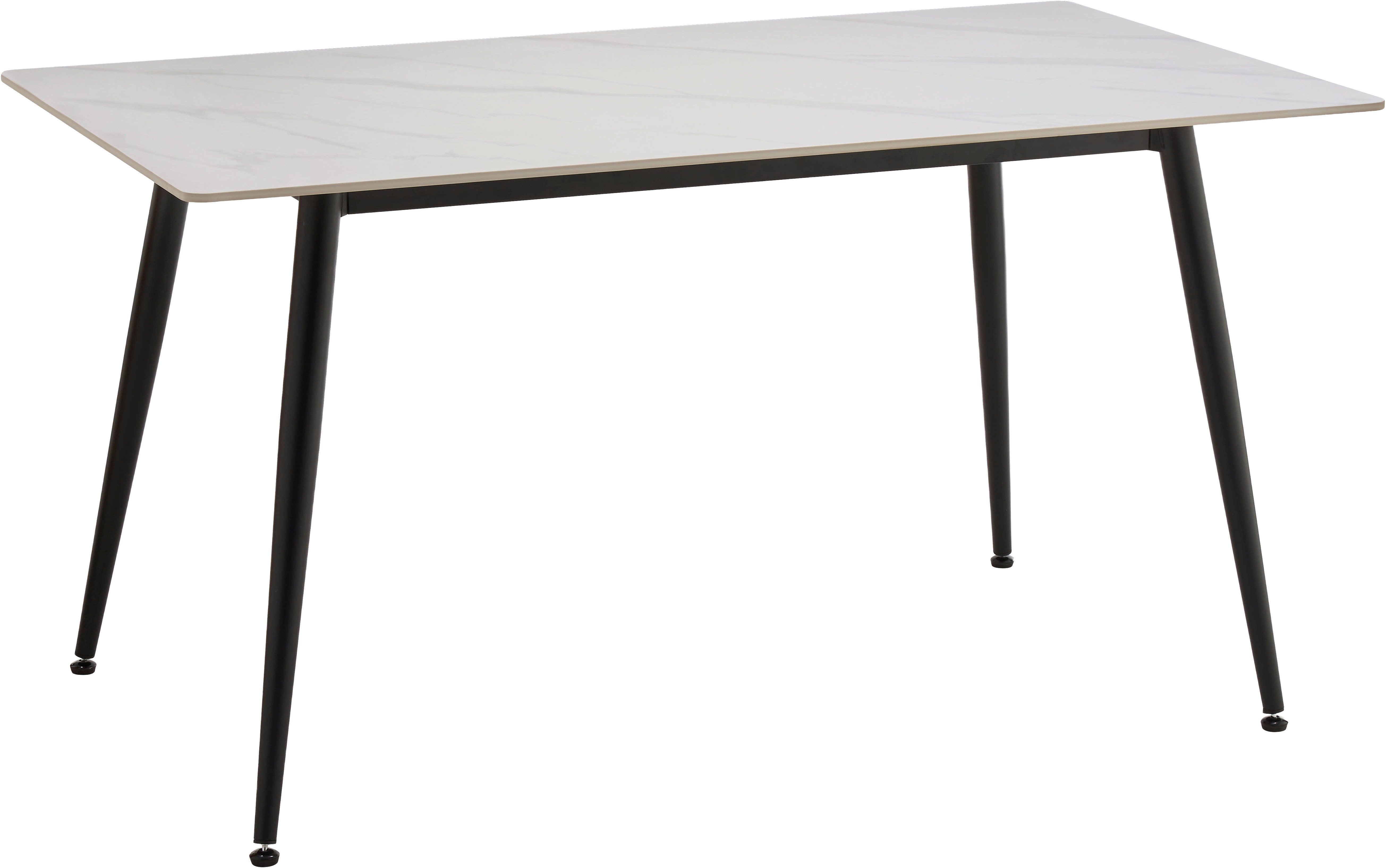 OTTO home Esstisch Juniper (1-St), Tisch 140x80cm in Sinterstein-Keramikoptik für bis zu 6 Personen