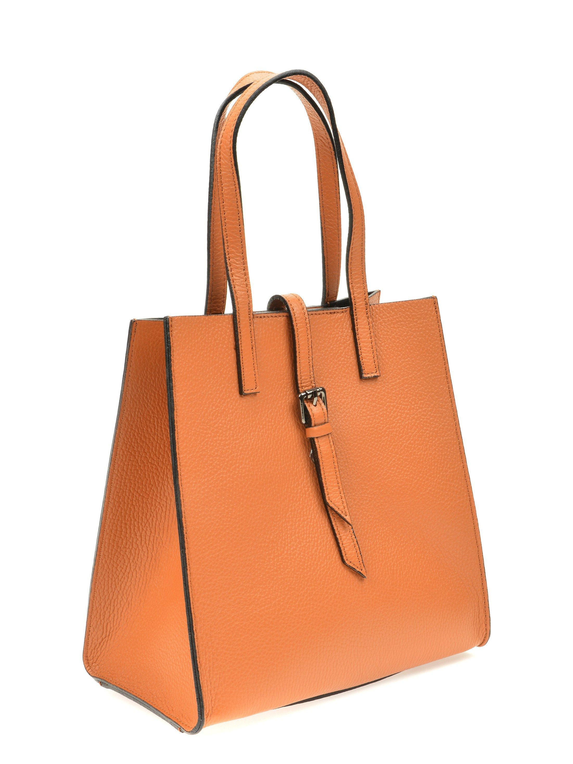 Renata Corsi Umhängetasche, Elegante Cognac Top Handle Tasche aus 100% Leder mit Magnetverschluss