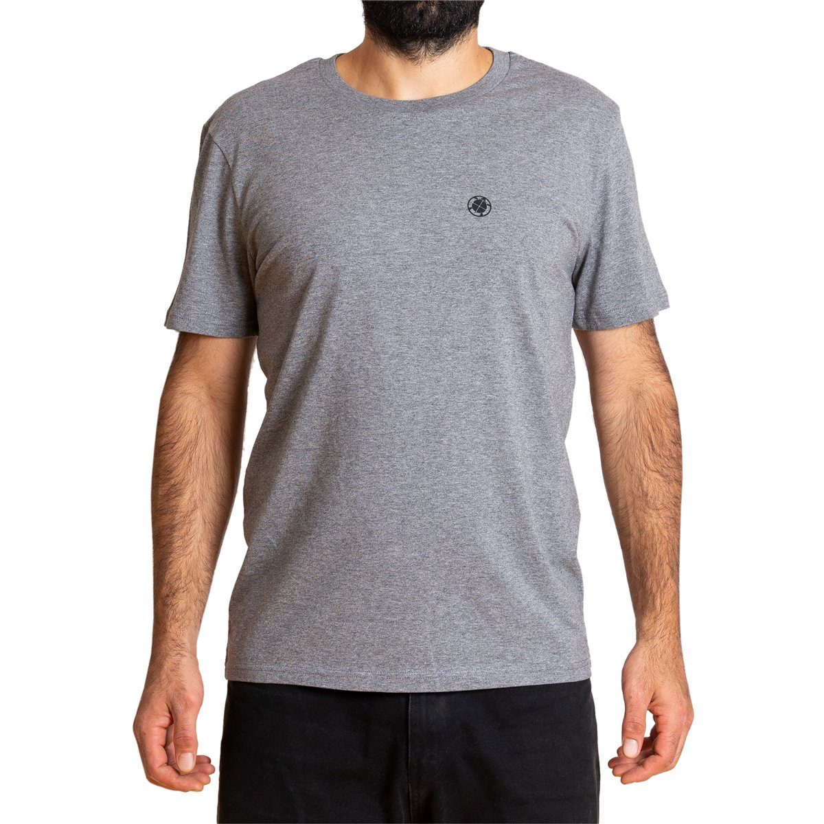 PANASIAM T-Shirt Herren Baumwolle fair aus T-Shirt Bio grau gehandelter "Basic"