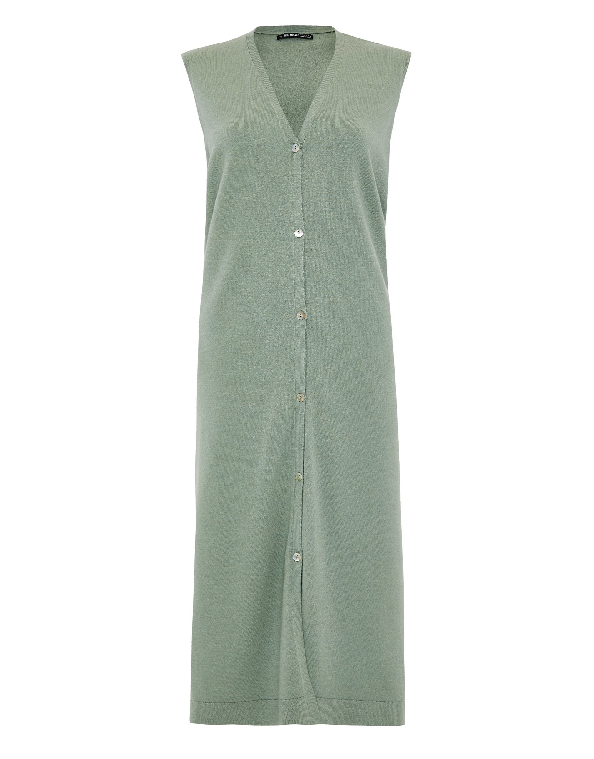 Threadbare Sommerkleid THB Melman Button - Dress Green grün Down