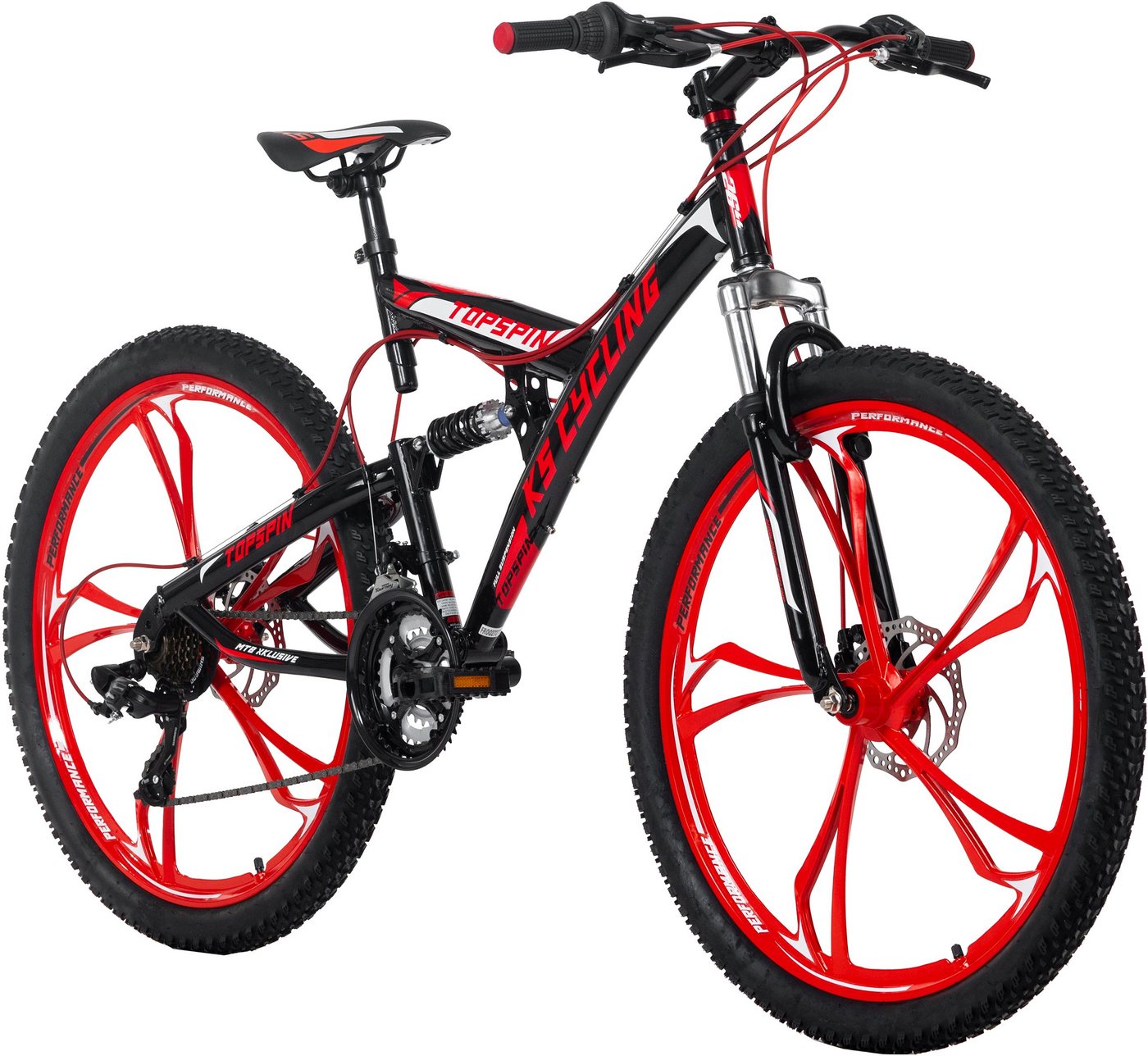 Thumbnail - KS Cycling Mountainbike Topspin, 21 Gang Shimano Tourney Schaltwerk, Kettenschaltung, für Herren, Kettenschaltung