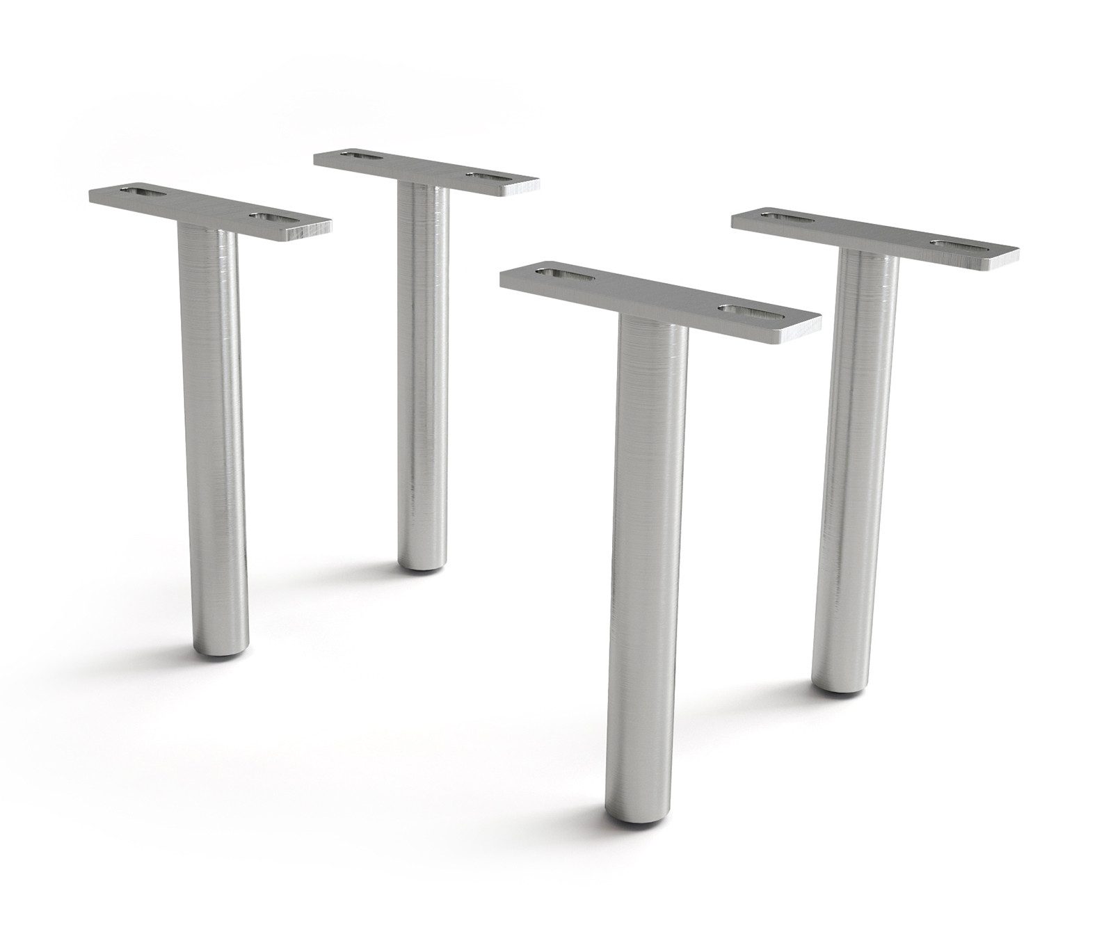 DELIFE Lowboard Rund, Edelstahl 20cm (4er Set)