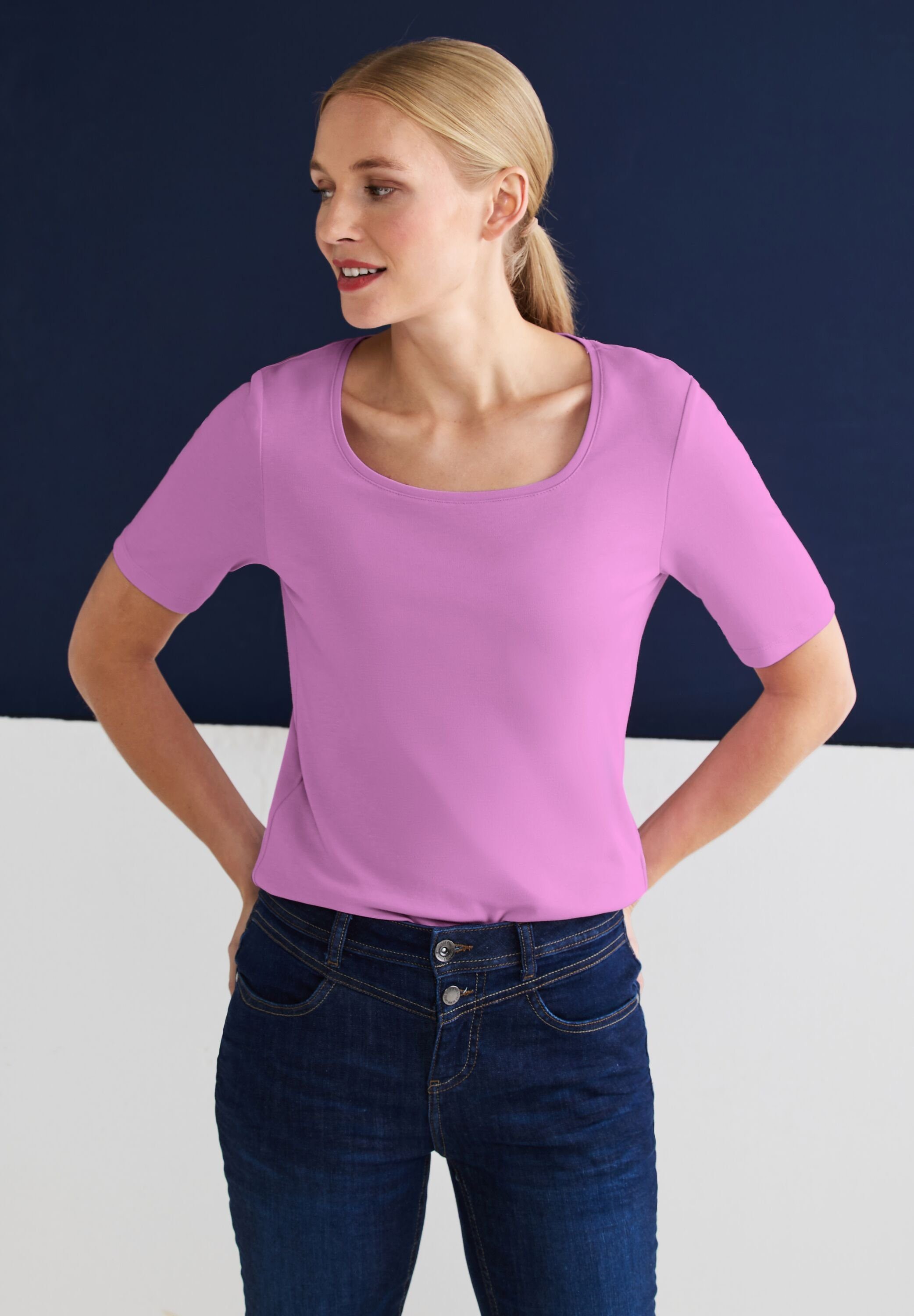 Unifarbe STREET love Rundhalsshirt ONE in rose