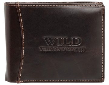 Wild Things Only !!! Geldbörse für Herren im Querformat, innen mit Riegelverschluss, RFID-Schutz
