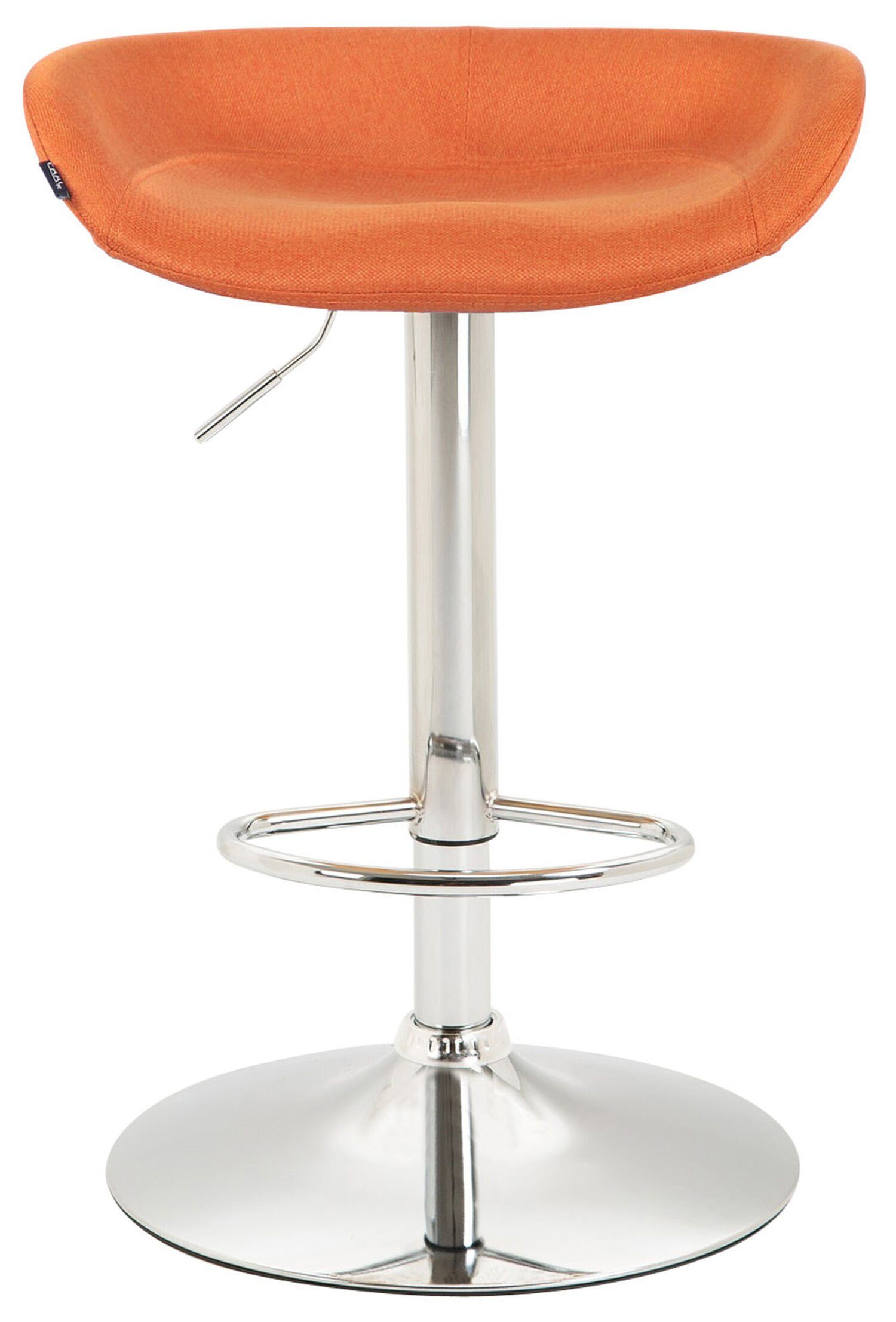 Hocker Barhocker Stoff chrom Küche TPFLiving Gestell & drehbar Sitzfläche: Metall - mit Theke höhenverstellbar), Anna 360° - (Barstuhl Orange und für angenehmer Fußstütze