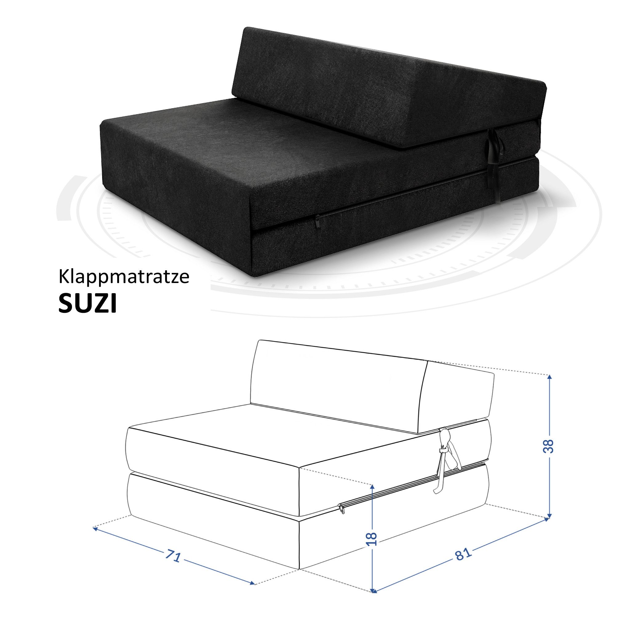 Klappmatratze Suzi, FDM, 9 cm hoch, günstig online kaufen