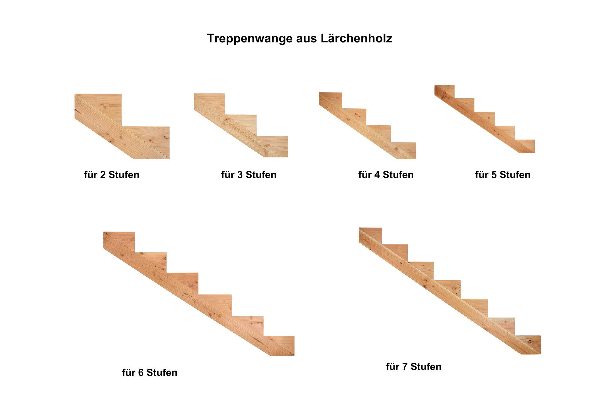 Gartenwelt Riegelsberger Treppenstufe Treppenwange aus Lärchenholz für Stufen Massivholz 1 Stück