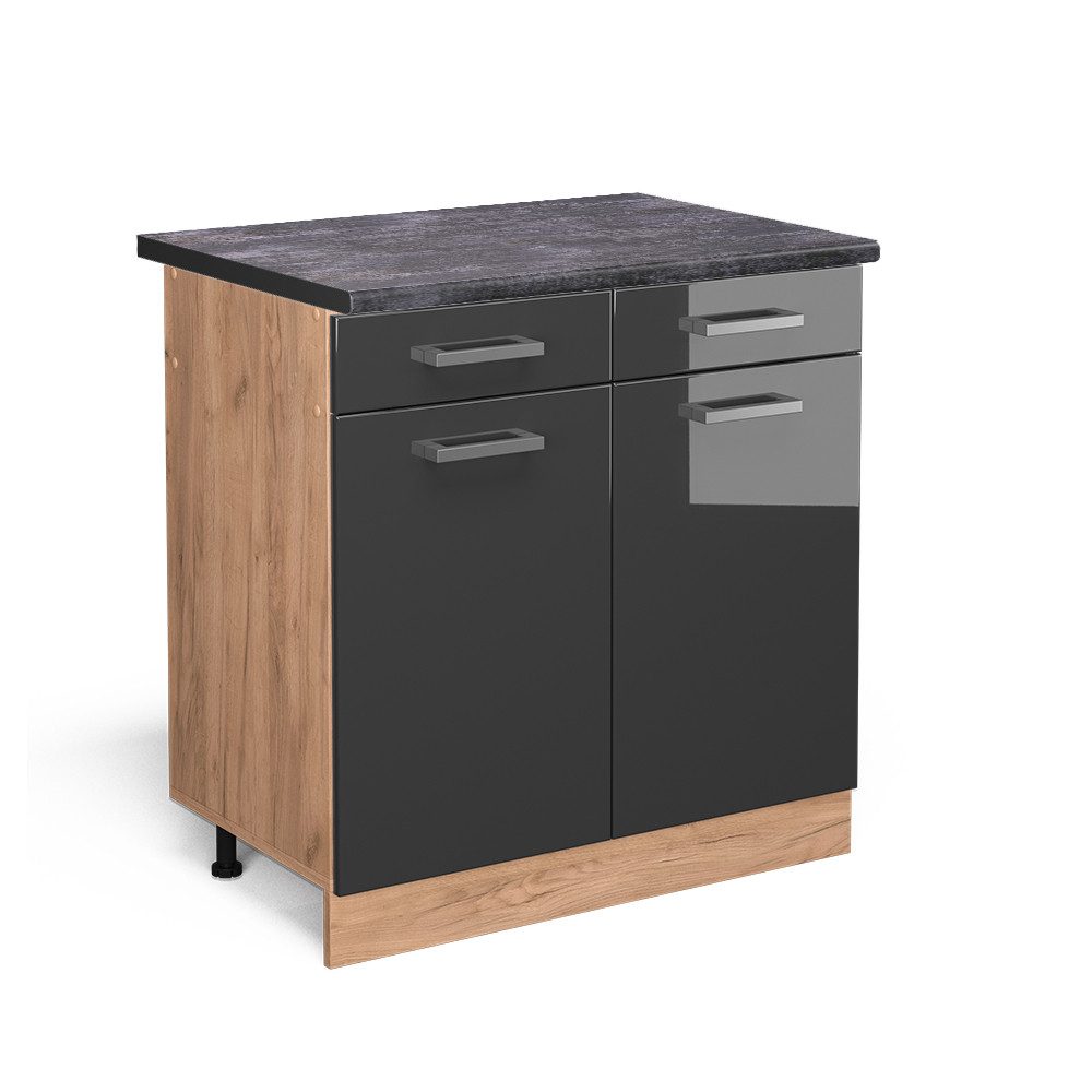 Vicco Unterschrank R-Line, Anthrazit Hochglanz/Goldkraft Eiche, günstig online kaufen