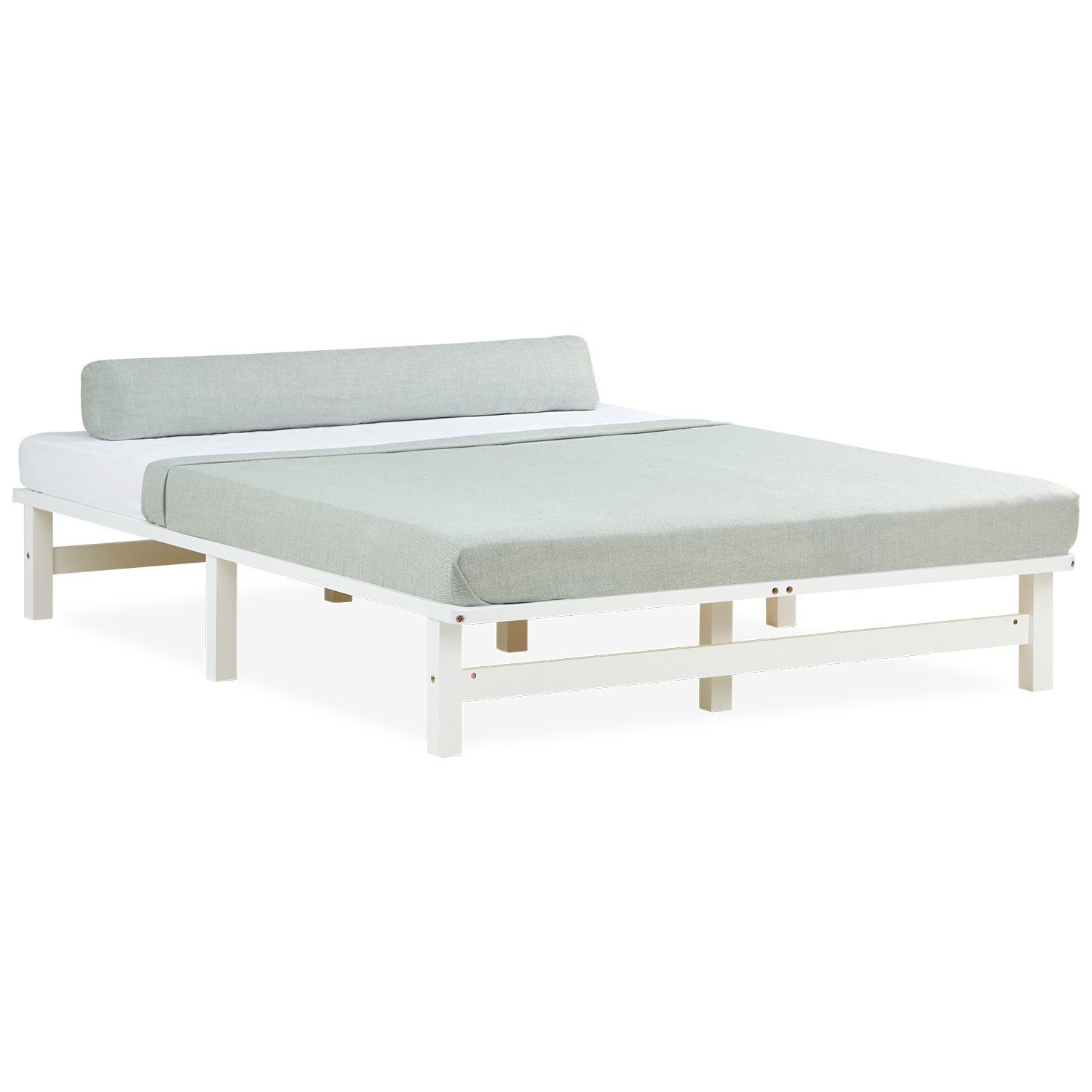 Homestyle4u Holzbett 90/100/140x200 Palettenbett Massivholzbett Futonbett günstig online kaufen