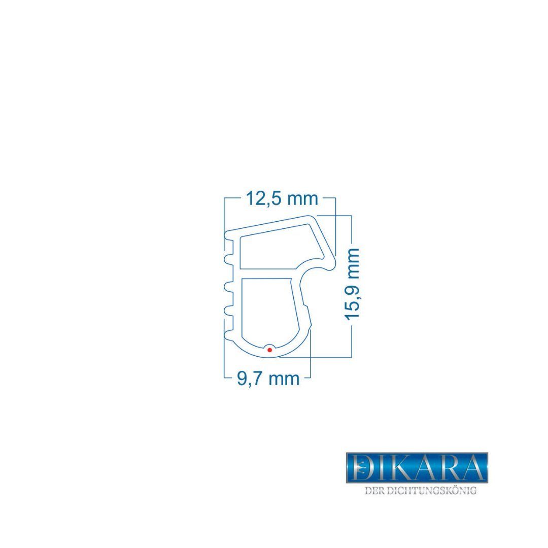 Dikara Dichtungsband Stahlzargendichtung Höhe 16mm Breite 13mm Falz Türdichtung, Antidehnungsfaden, TPE thermoplatisches Elastomer, Dichtung