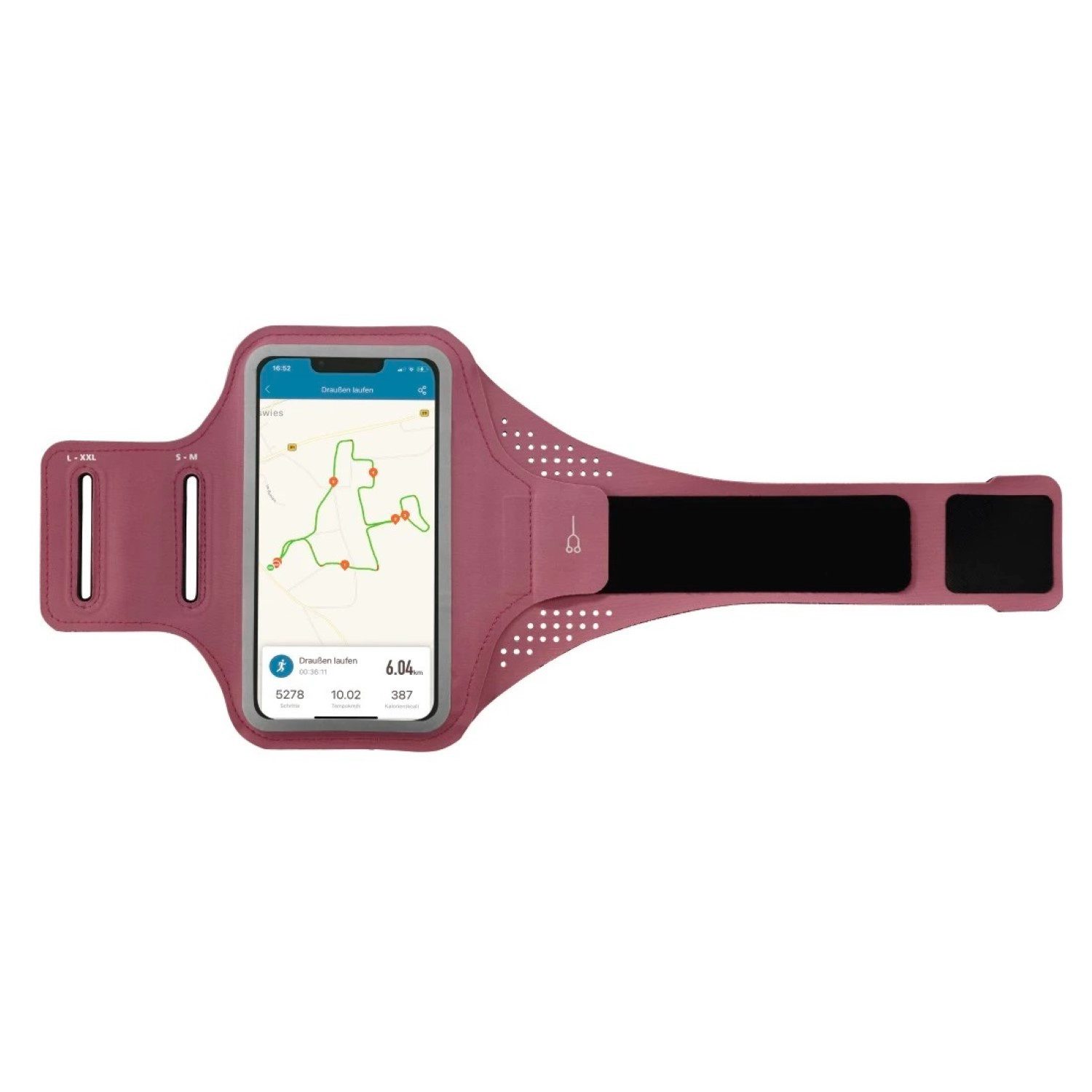 Hama Handyhülle Sport-Armband Wasserfest Tasche XXL Rose, Jogging Bag Schutz-Hülle Tasche für Handy Smartphone iPhone 15 14 13