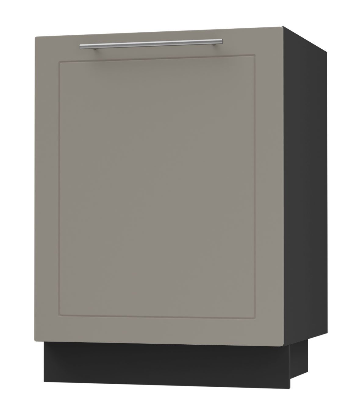 Feldmann-Wohnen Spülenschrank Kvantum (Schubladen mit Teilauszug, Selbsteinzug und Soft-Close-Funktion, 1-St., Fronten mit dekorativen Fräsungen und leicht abgerundeten Ecken) 60x50x82cm schwarz - beige matt (Q-D1ZM/60)