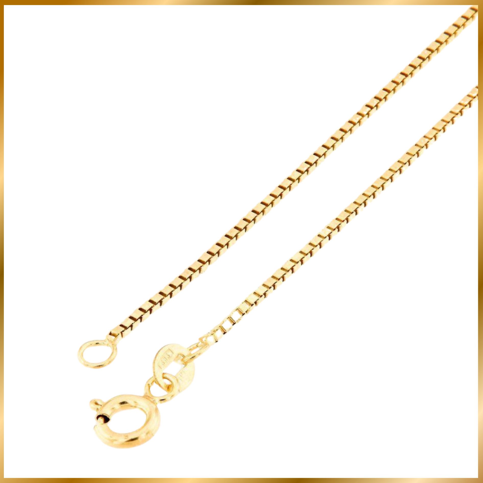 GOLDKLEIN Goldkette 14 Karat Kette Gold Veneziana Stil 585 Echtgold 45cm-50cm Halskette, Bestpreis - Damen Herren mit Schmuckbox - Sale 30.09.2026