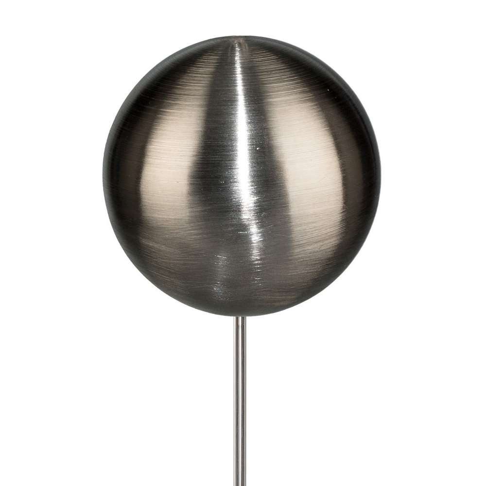 Gasper Gartenstecker EDELSTAHL-KUGEL STECKER 120cm. Kugel gebürstet 20cm auf STAB 100cm.